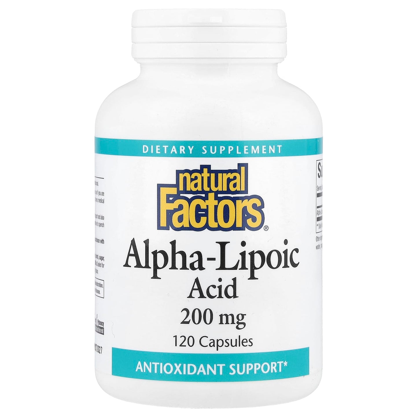Natural Factors, Alpha-Lipoic Acid, 200 mg, 120 Capsules - Image 1