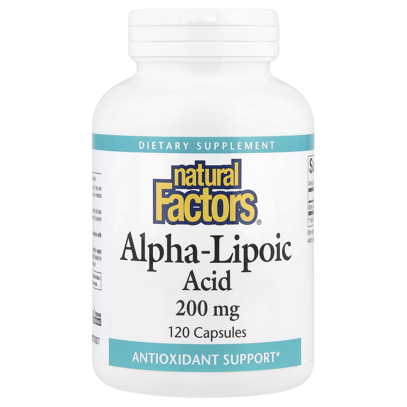 Natural Factors, Alpha-Lipoic Acid, 200 mg, 120 Capsules - Image 1