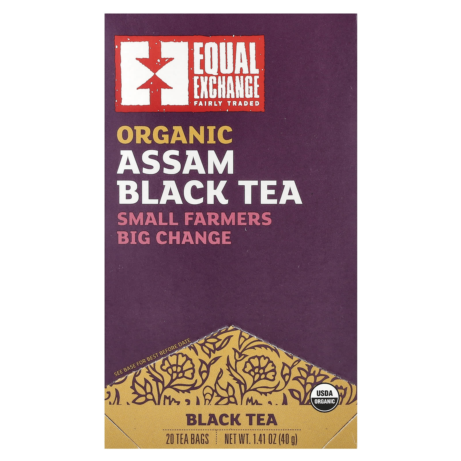 Organic Assam Black Tea by Equal Exchange, USDA Certified, 20 Tea Bags - Image 1