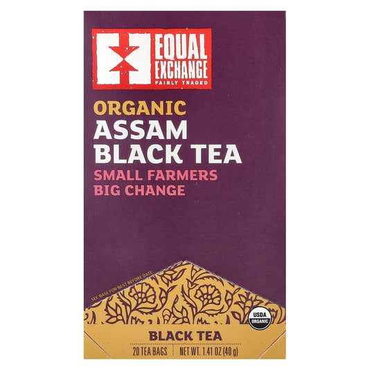 Organic Assam Black Tea by Equal Exchange, USDA Certified, 20 Tea Bags - Image 1