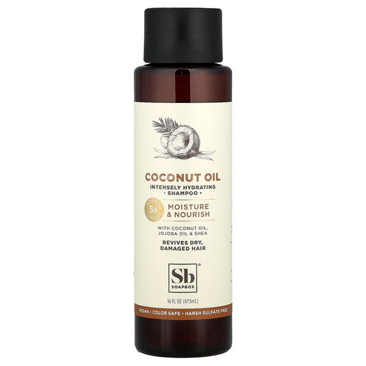 Soapbox, Coconut Oil Shampoo, Moisture & Nourish, Dry, Damaged Hair, 16 fl oz (473 ml) - Image 1