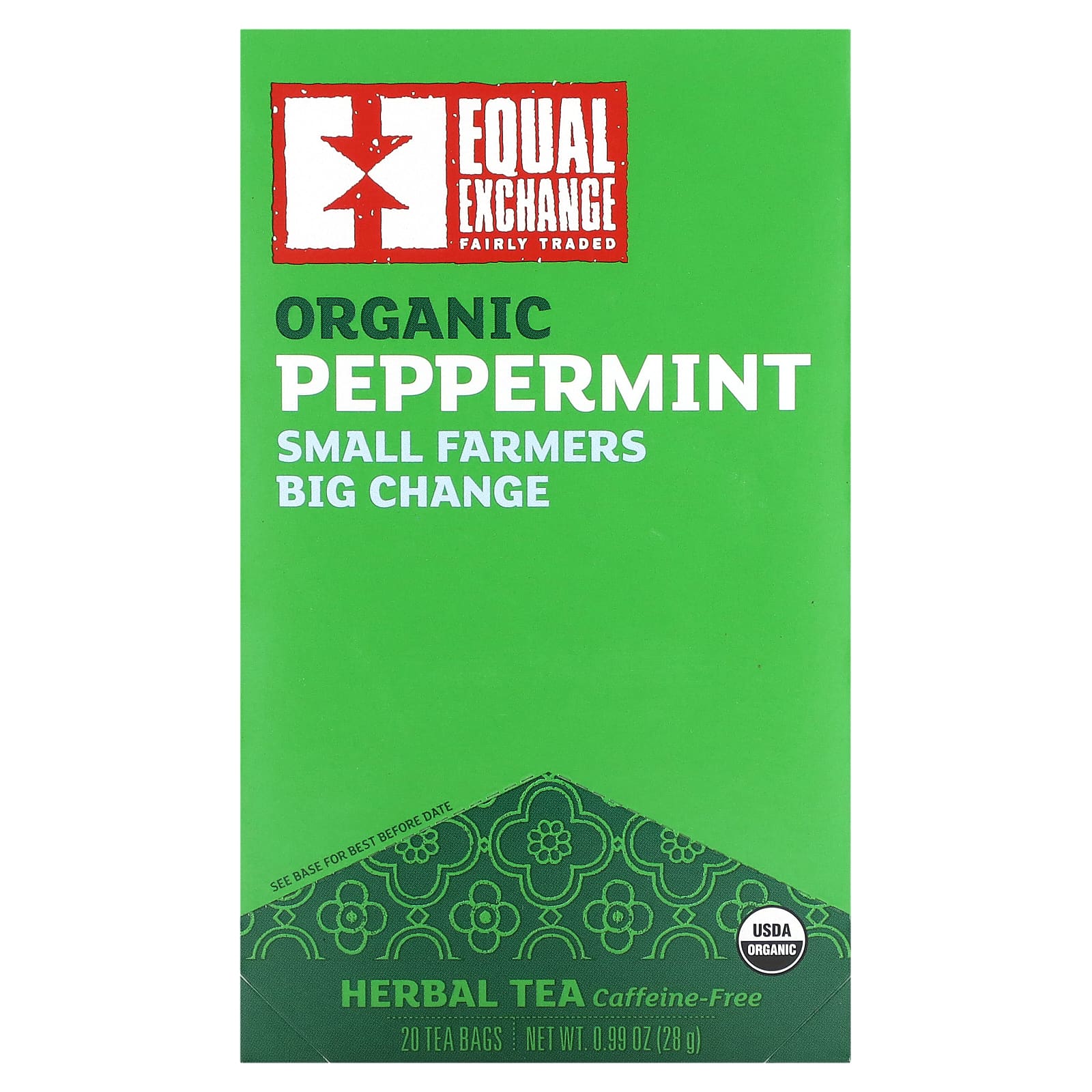 Organic Peppermint Tea by Equal Exchange - Caffeine Free, 20 Tea Bags - Image 1