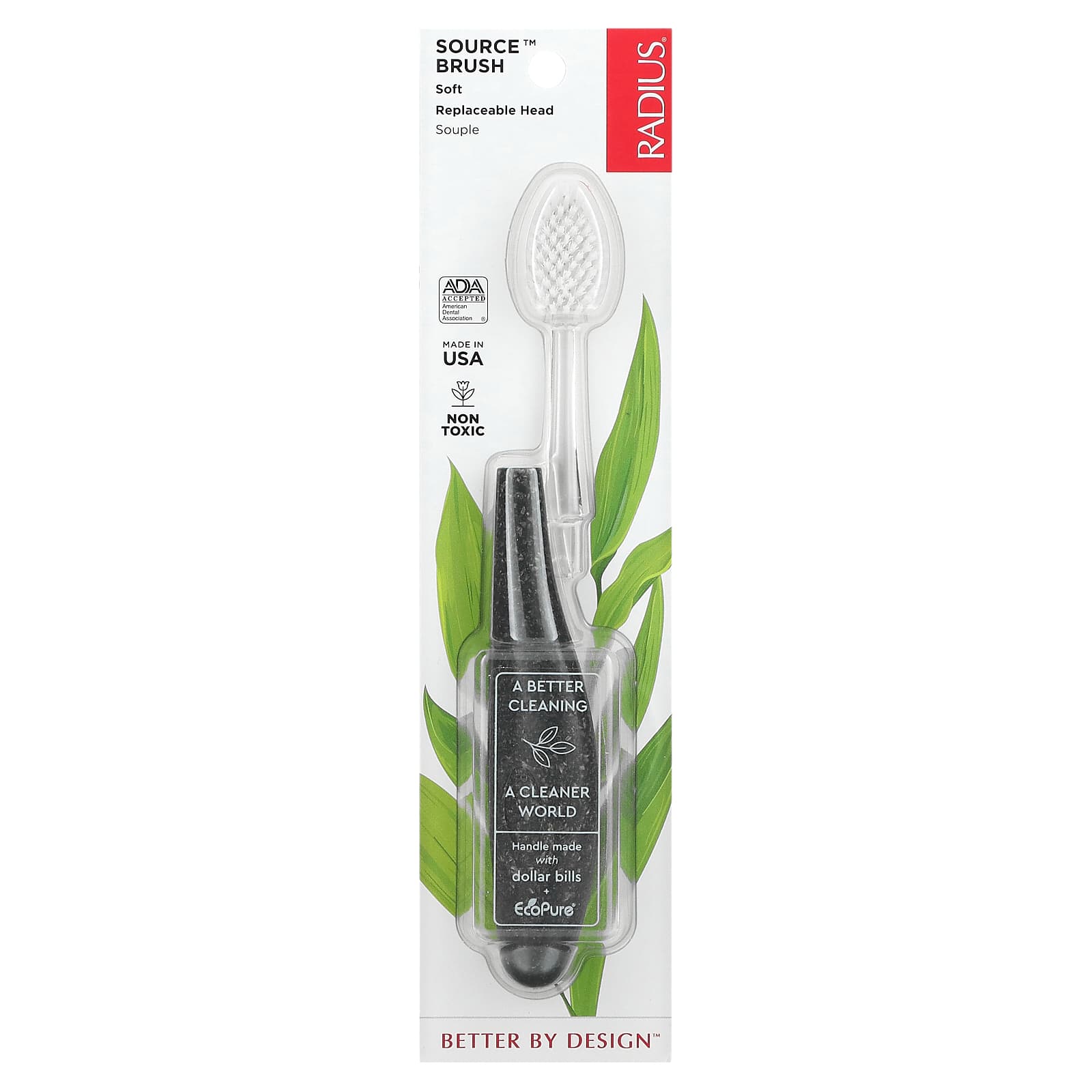 RADIUS, Source Brush, Soft, Replaceable Head, 1 Toothbrush - Image 1