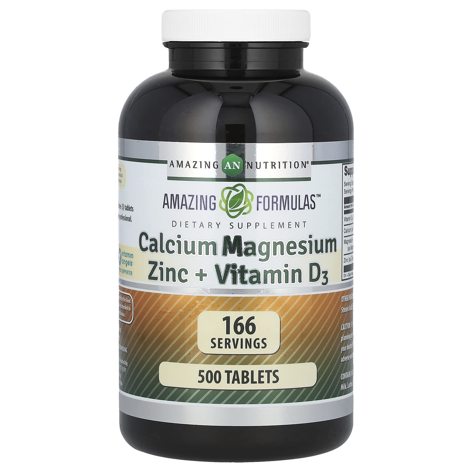 Calcium, Magnesium, Zinc & Vitamin D3 - 500 Tablets - Amazing Nutrition - Image 1
