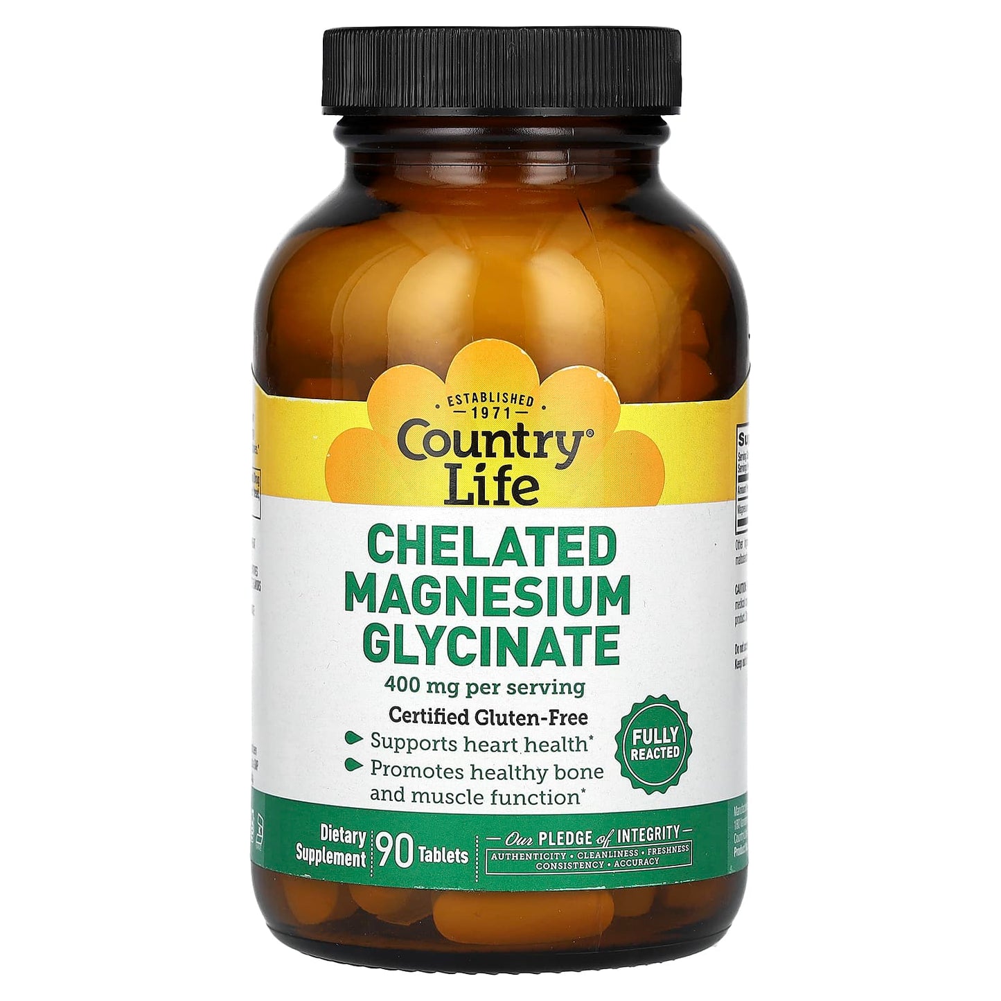 Country Life Magnesium Glycinate 90 Tablets for Relaxation & Energy - Image 1