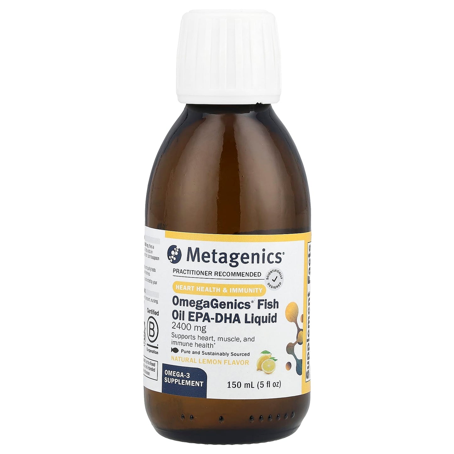 Metagenics, OmegaGenics®, Fish Oil EPA-DHA Liquid, Natural Lemon, 5 fl oz (150 ml) - Image 1