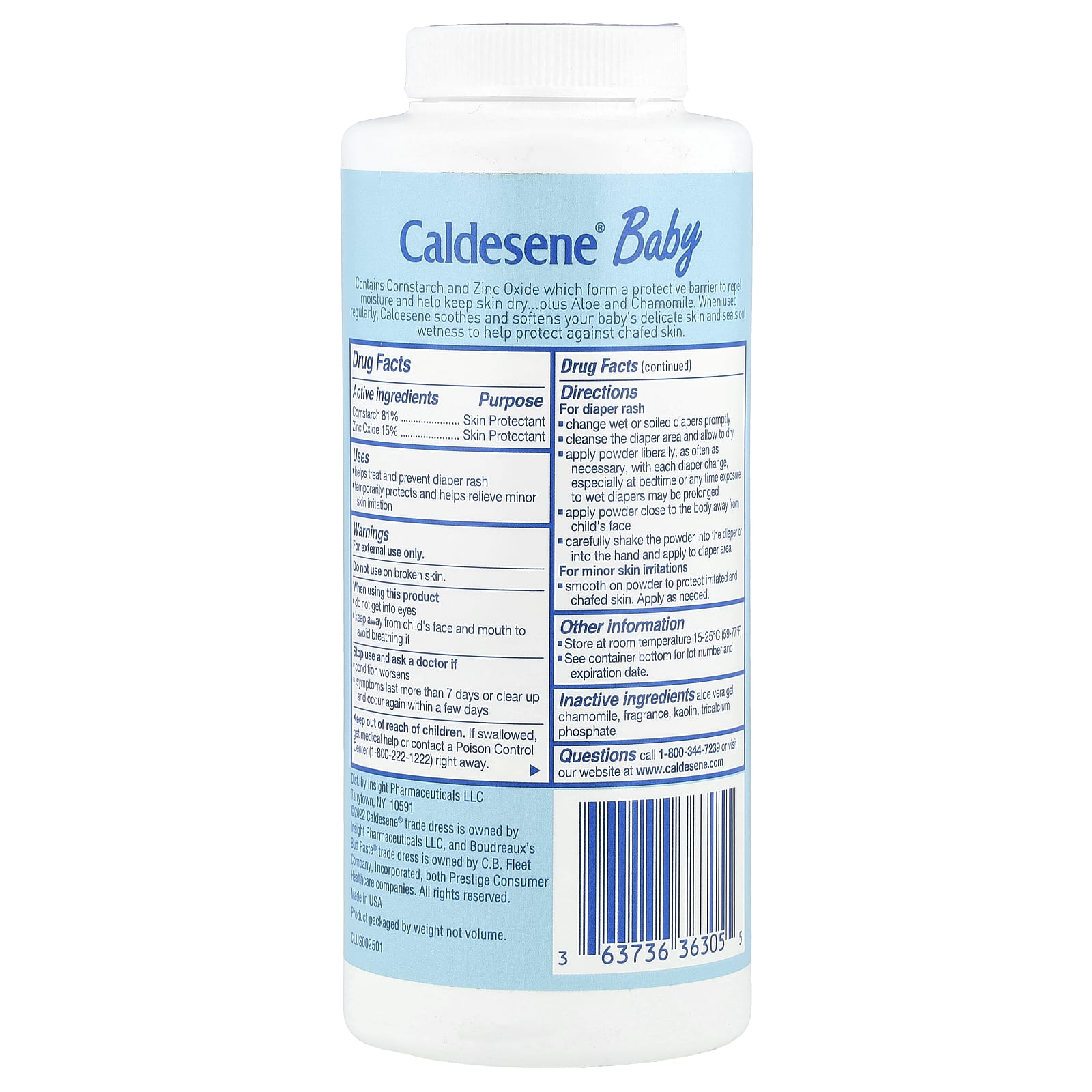 Caldesene Baby Diaper Rash Powder, 5 oz (142g) - Soothe & Protect Delicate Skin - Image 2
