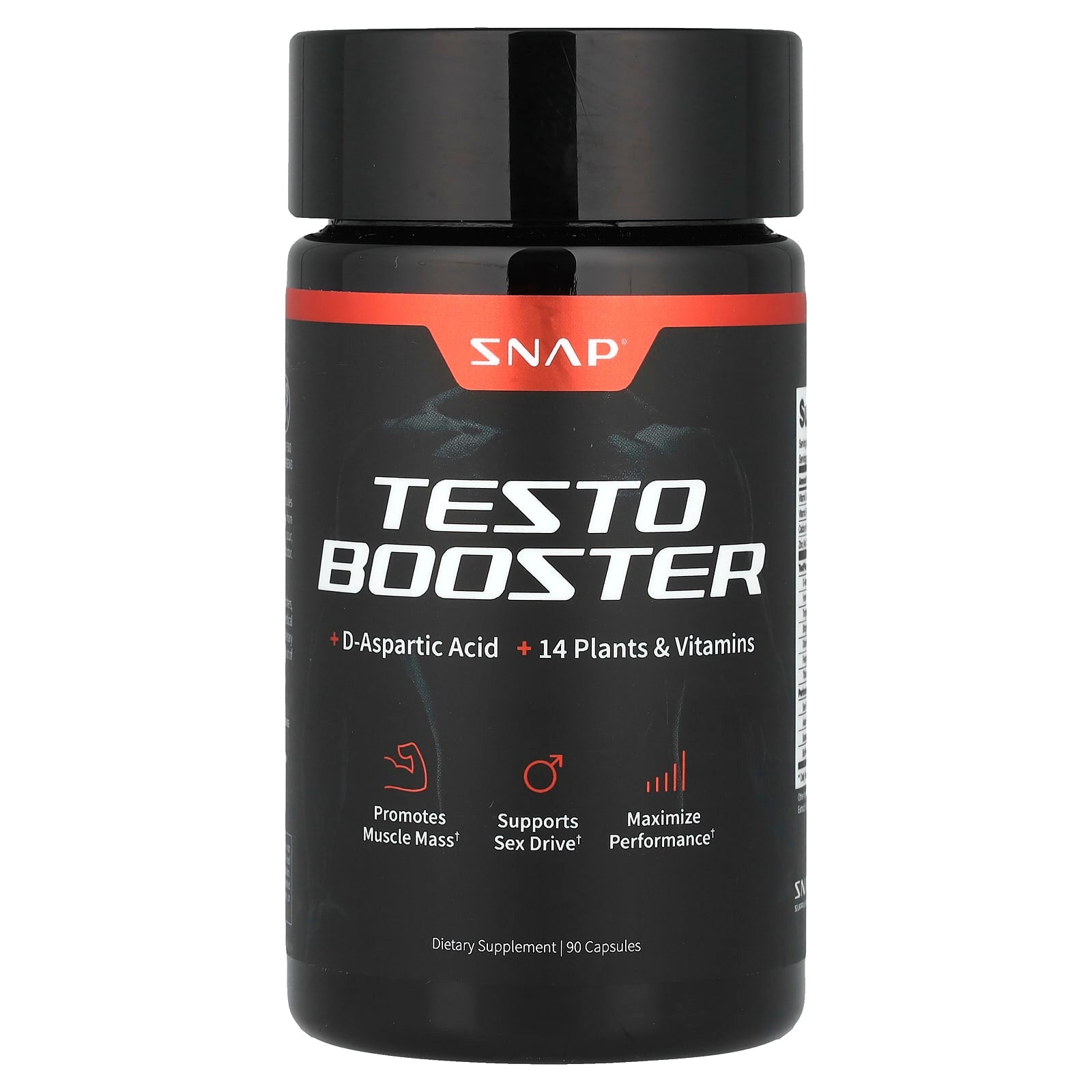 Snap Supplements, Testo Booster, 90 Capsules - Image 1