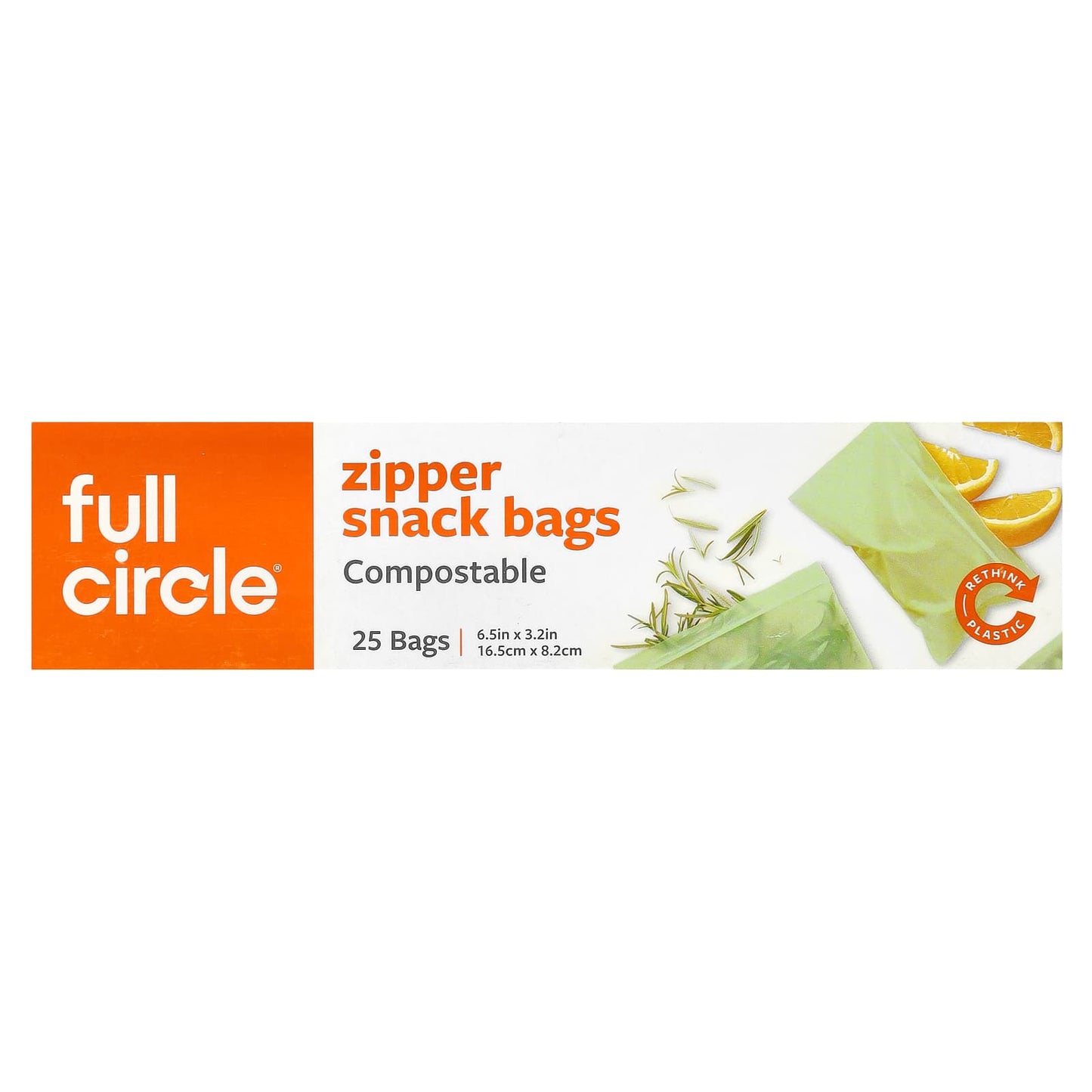 Full Circle Compostable Zipper Bags, Reusable & Leak Resistant, 25-Pack - Image 1