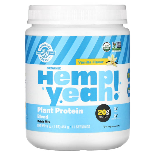 Manitoba Harvest, Organic Hemp Yeah!, Plant Protein Blend, Vanilla, 1 lb (454 g) - Image 1