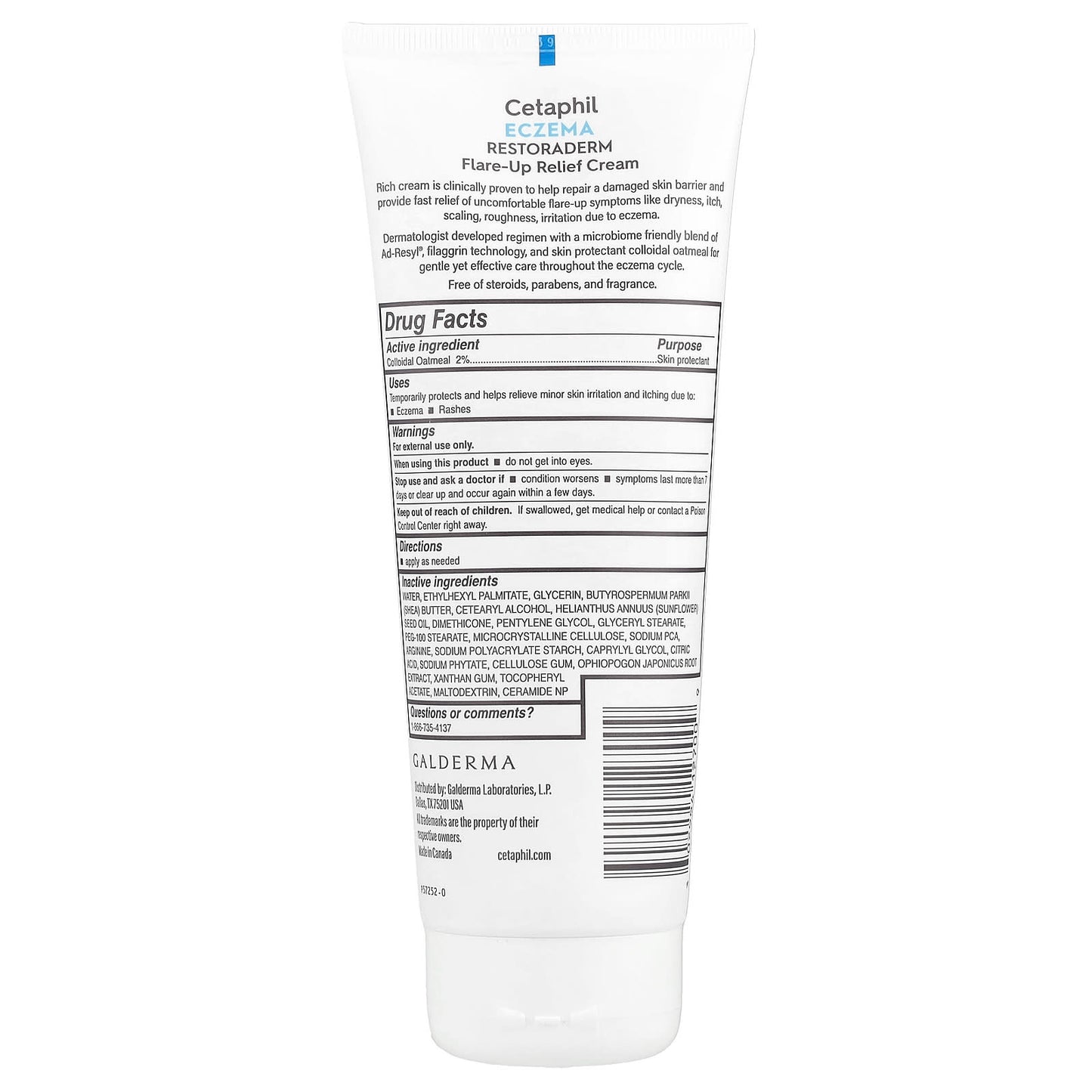 Cetaphil Restoraderm Flare-Up Relief Cream for Sensitive Skin Eczema 8 oz - Image 2
