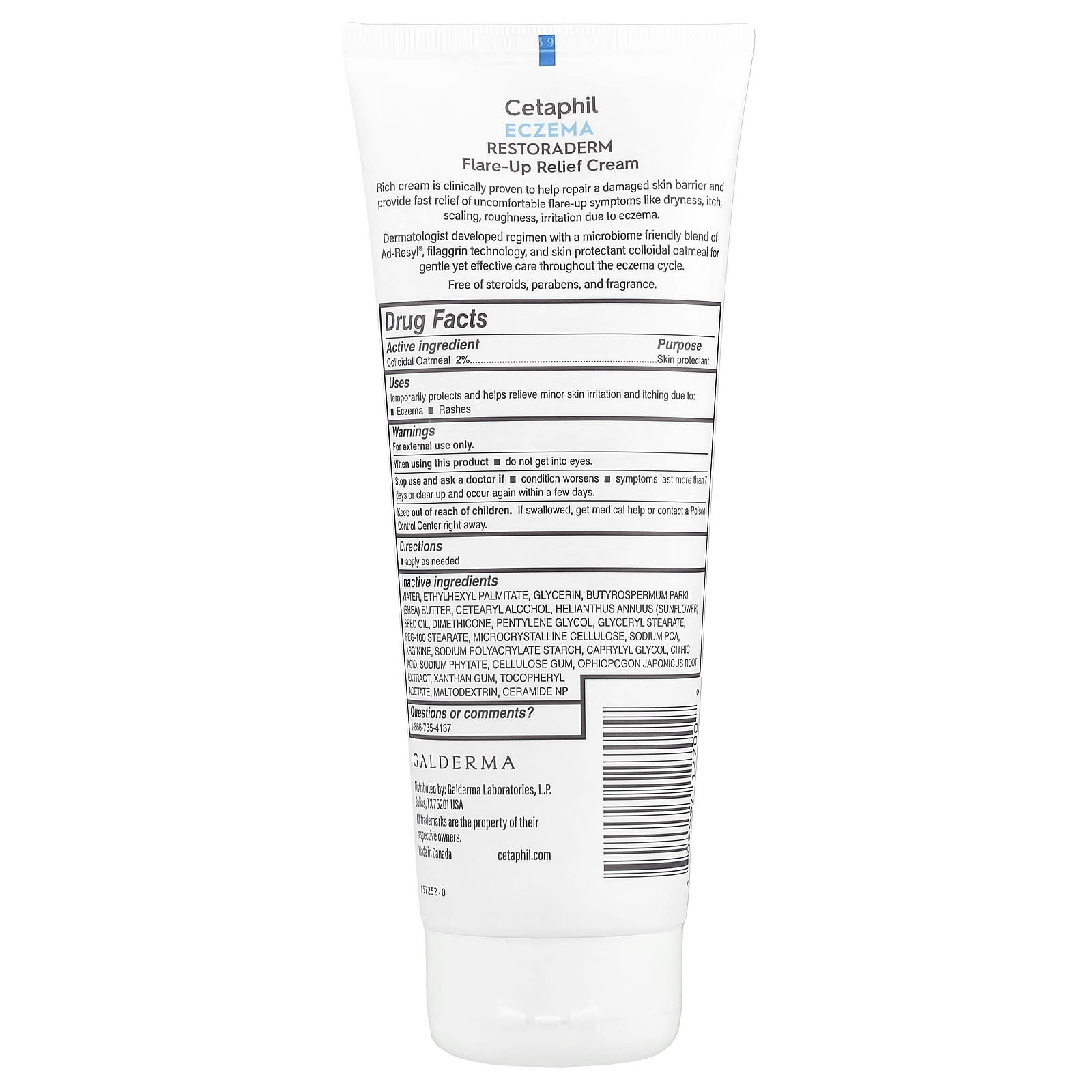 Cetaphil Restoraderm Flare-Up Relief Cream for Sensitive Skin Eczema 8 oz - Image 2
