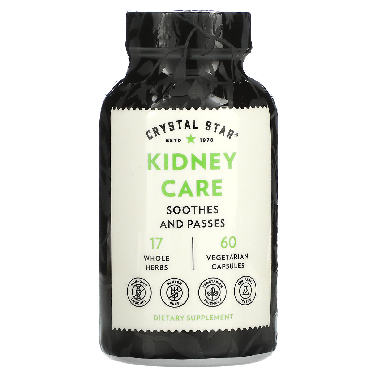Natural Kidney Relief with Crystal Star, 60 Veg Capsules - Image 1