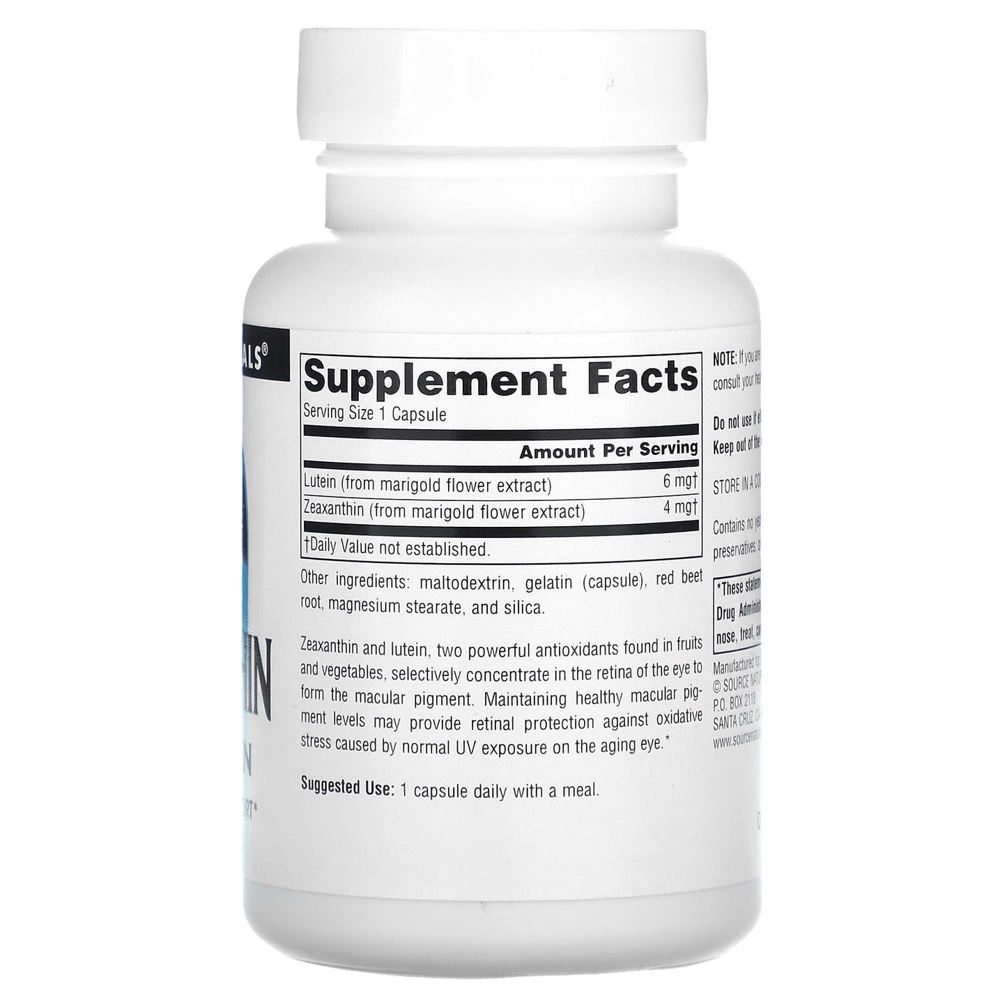 Source Naturals, Zeaxanthin With Lutein, 10 mg, 60 Capsules - Image 2