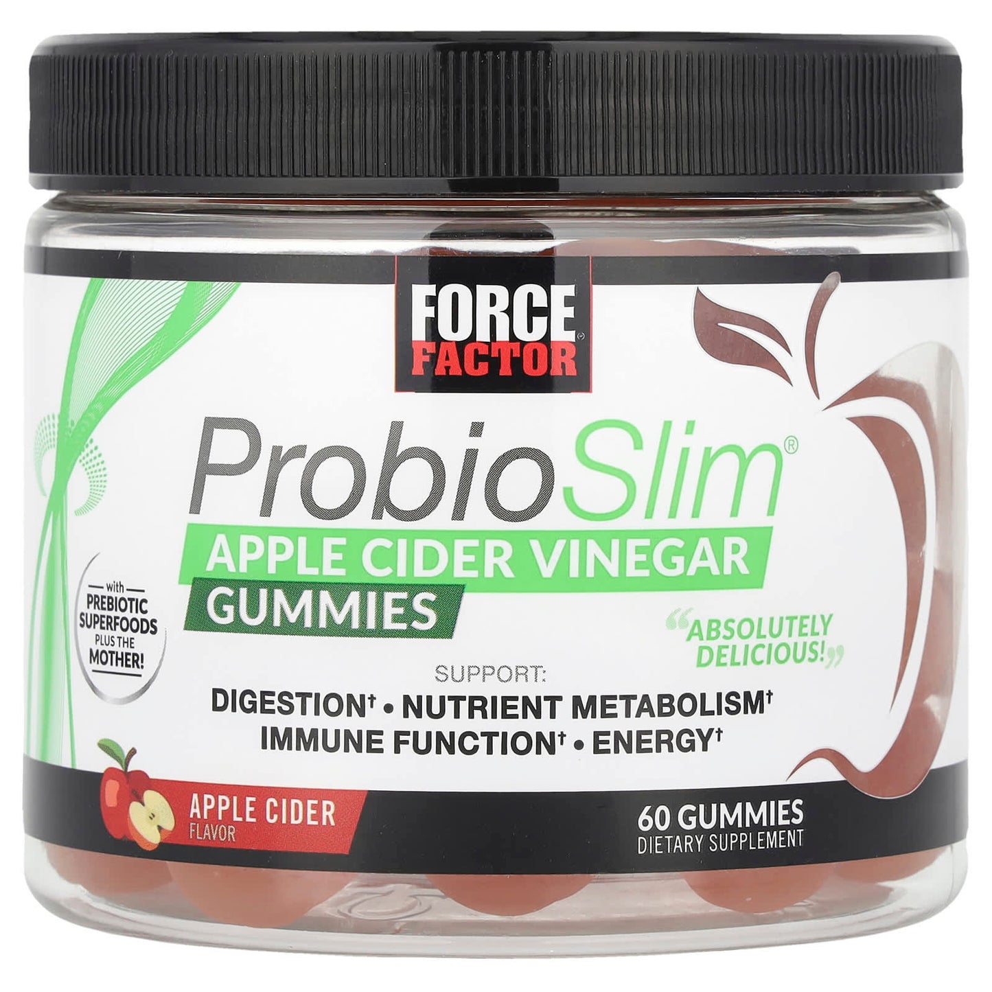 Force Factor ProbioSlim Apple Cider Vinegar Gummies for Weight Loss - Image 1