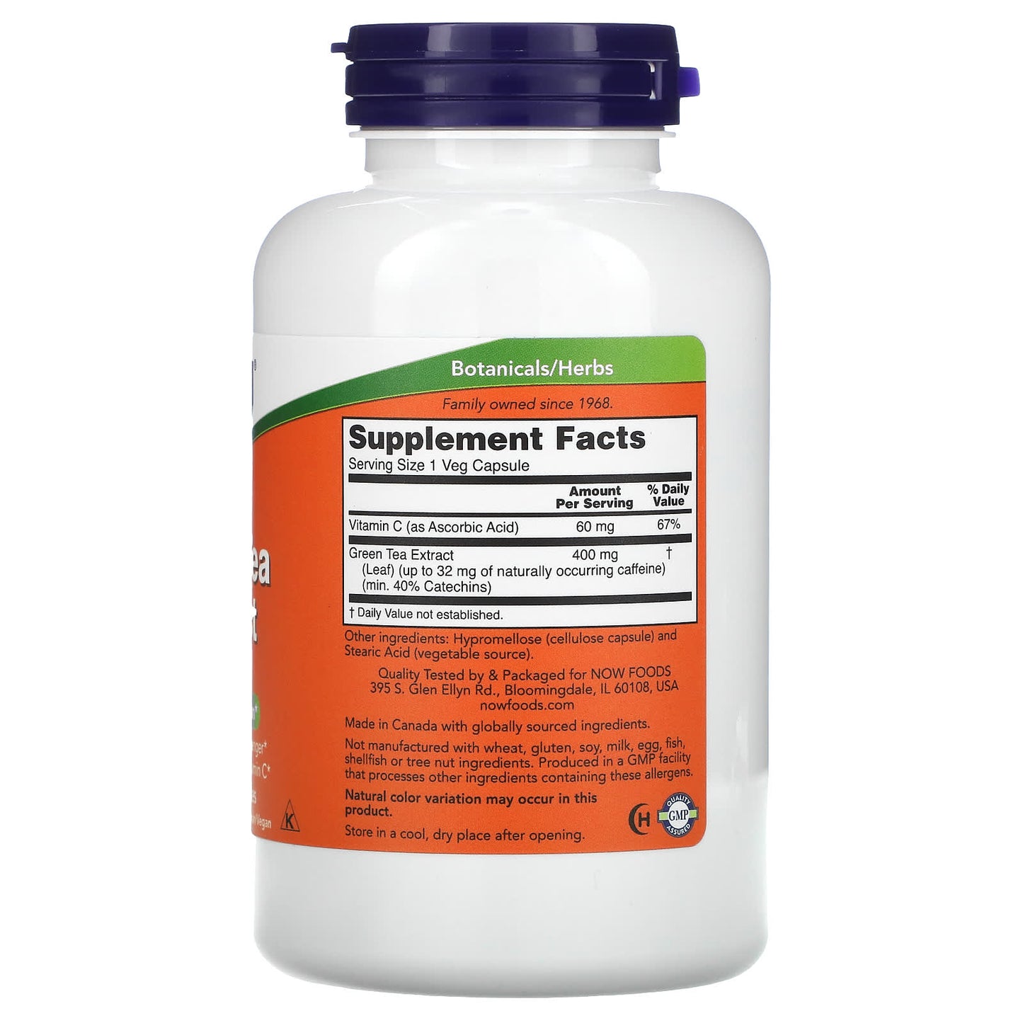NOW Foods, Green Tea Extract, 400 mg, 250 Veg Capsules - Image 2