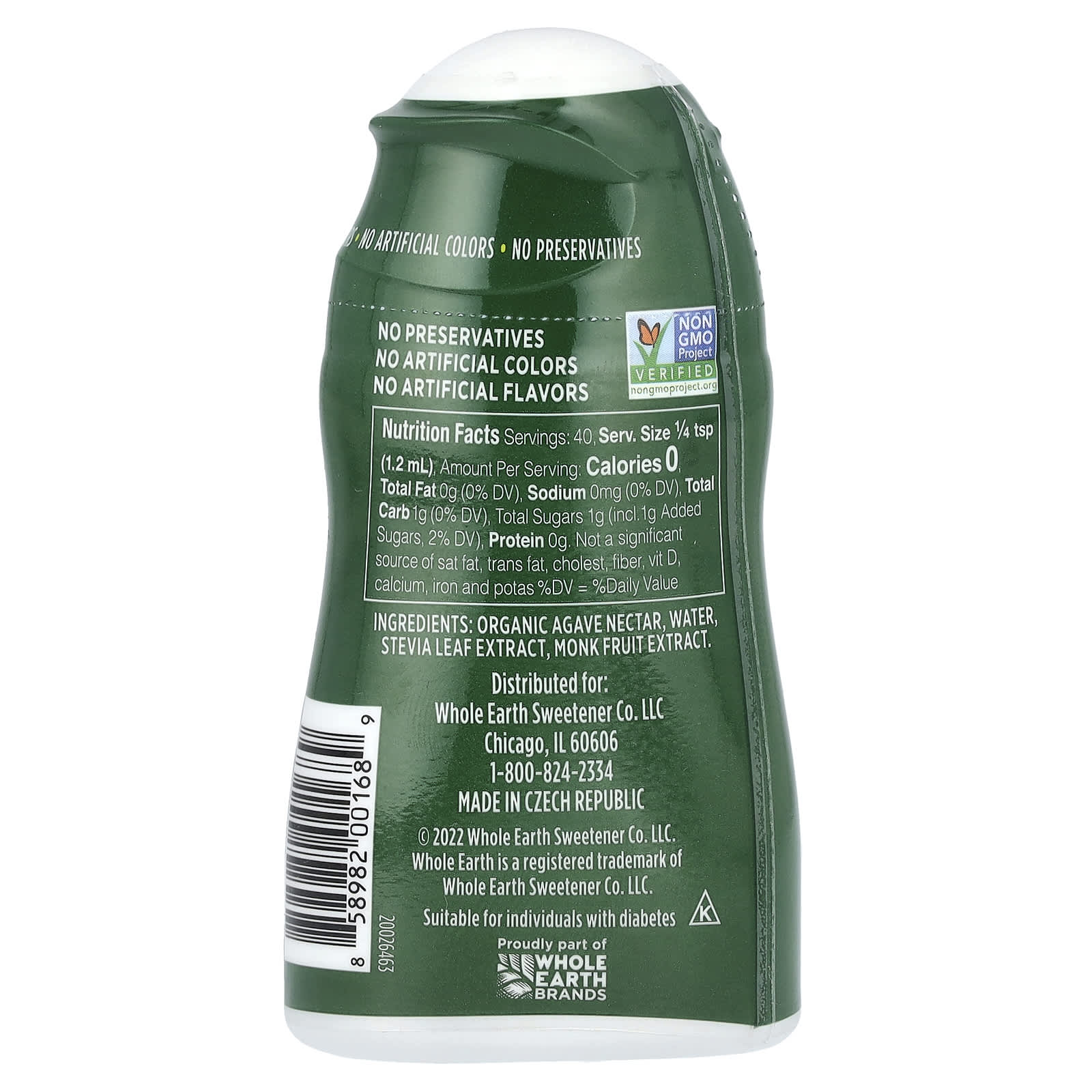 Whole Earth, Stevia Leaf & Monk Fruit With Agave Nectar, Original, 1.62 fl oz (48 ml) - Image 2