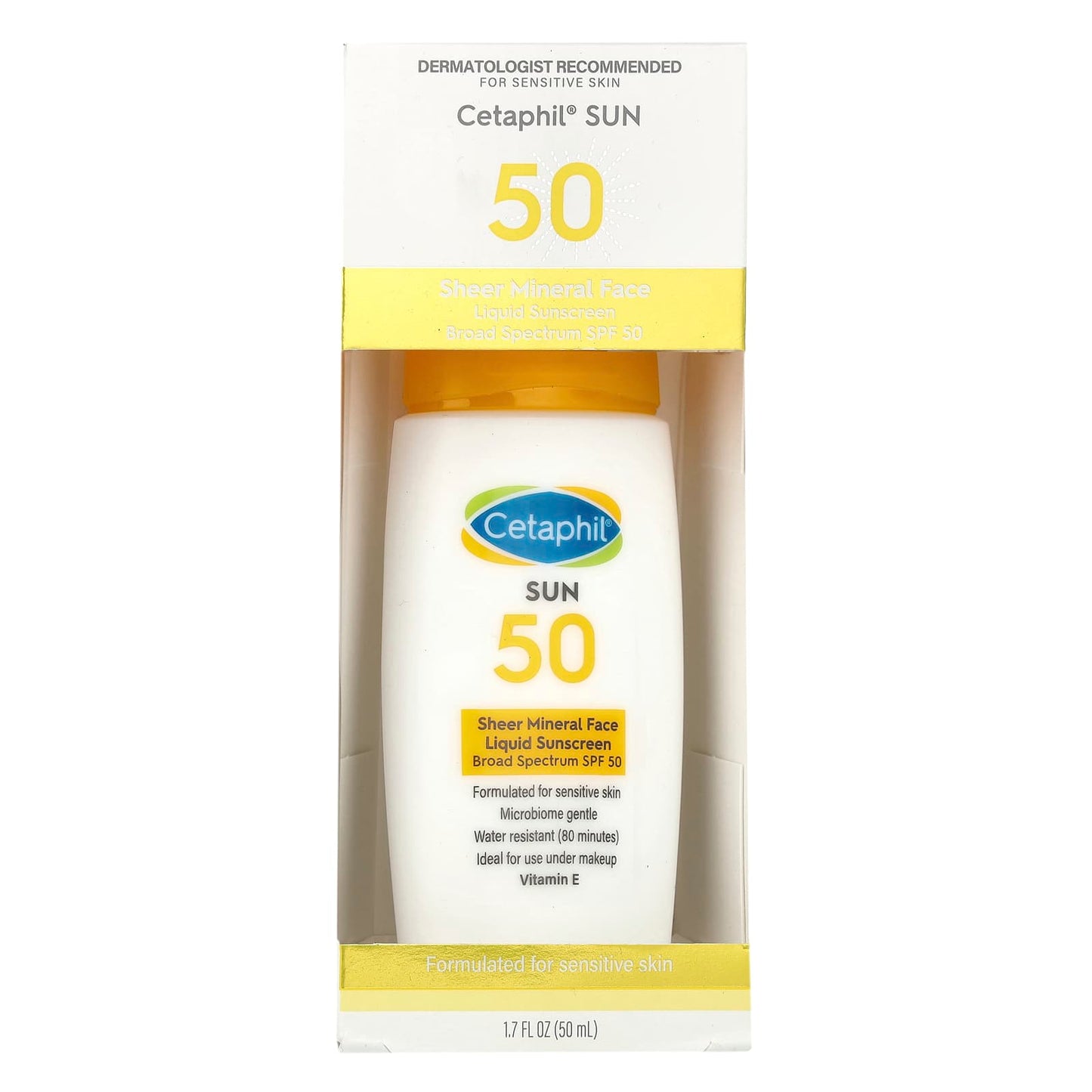 Cetaphil Sheer Mineral Face Sunscreen SPF 50, Fragrance Free, 1.7 fl oz - Image 2