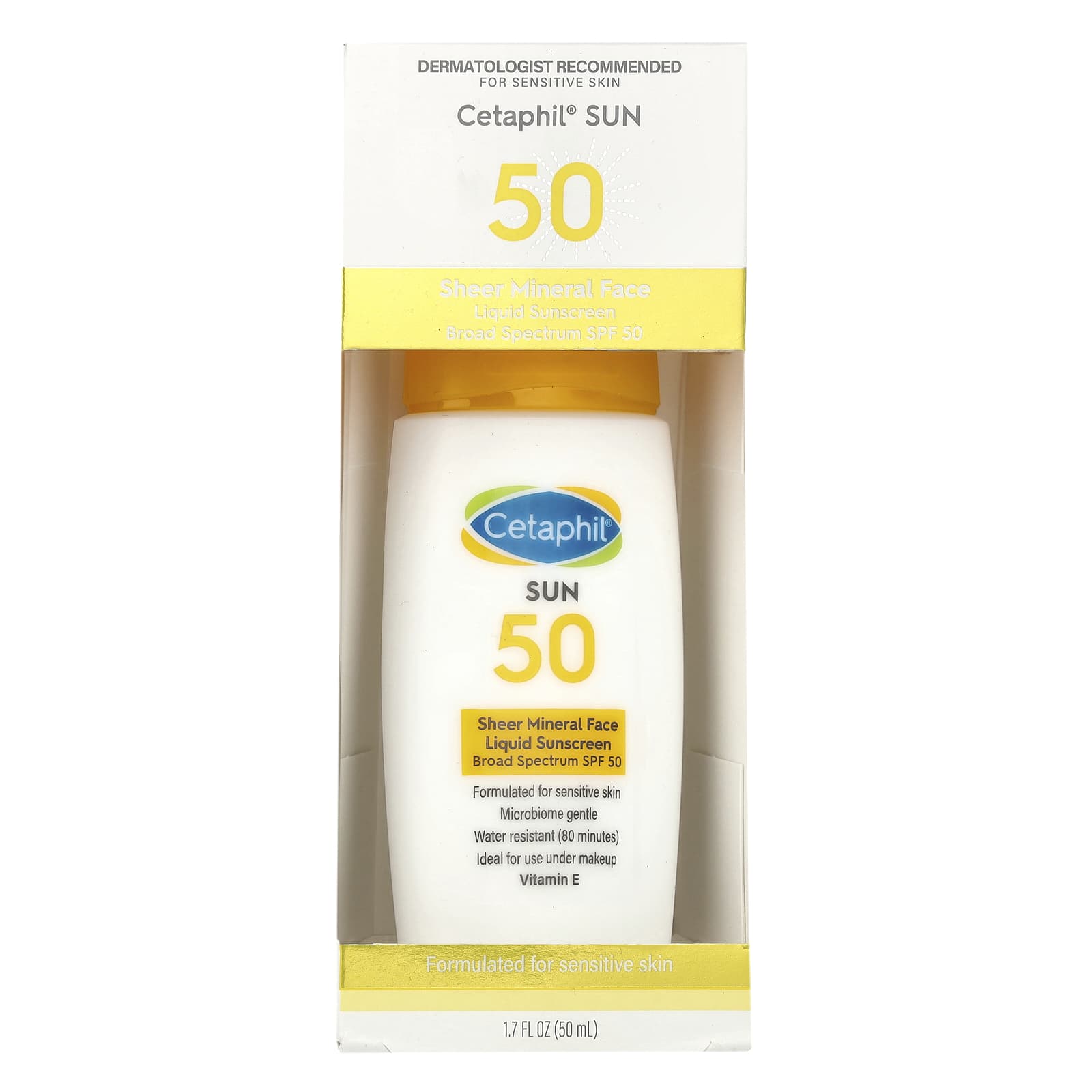 Cetaphil Sheer Mineral Face Sunscreen SPF 50, Fragrance Free, 1.7 fl oz - Image 2