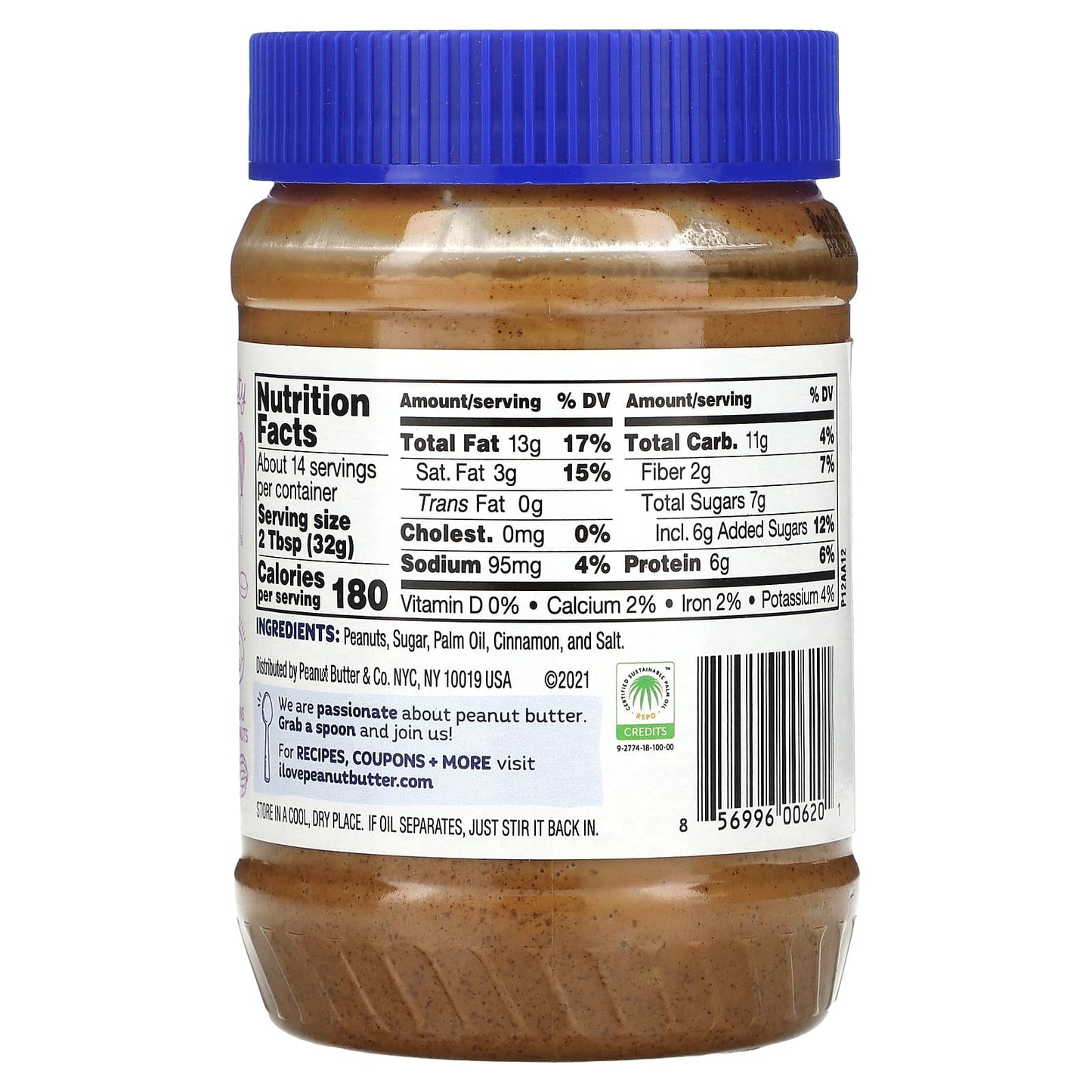 Peanut Butter & Co., Peanut Butter Spread, Cinnamon Swirl, 16 oz (454 g) - Image 2