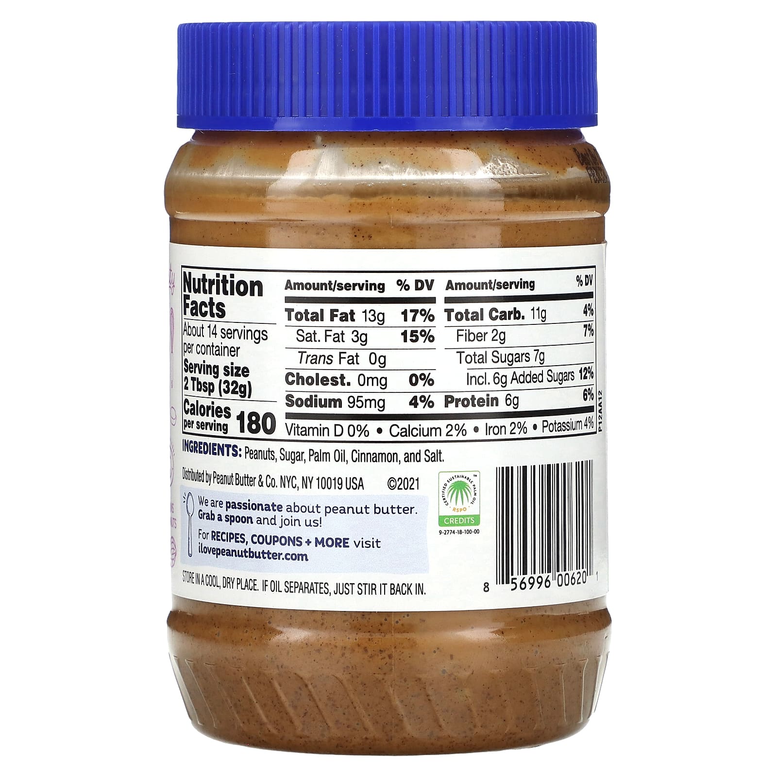 Peanut Butter & Co., Peanut Butter Spread, Cinnamon Swirl, 16 oz (454 g) - Image 2