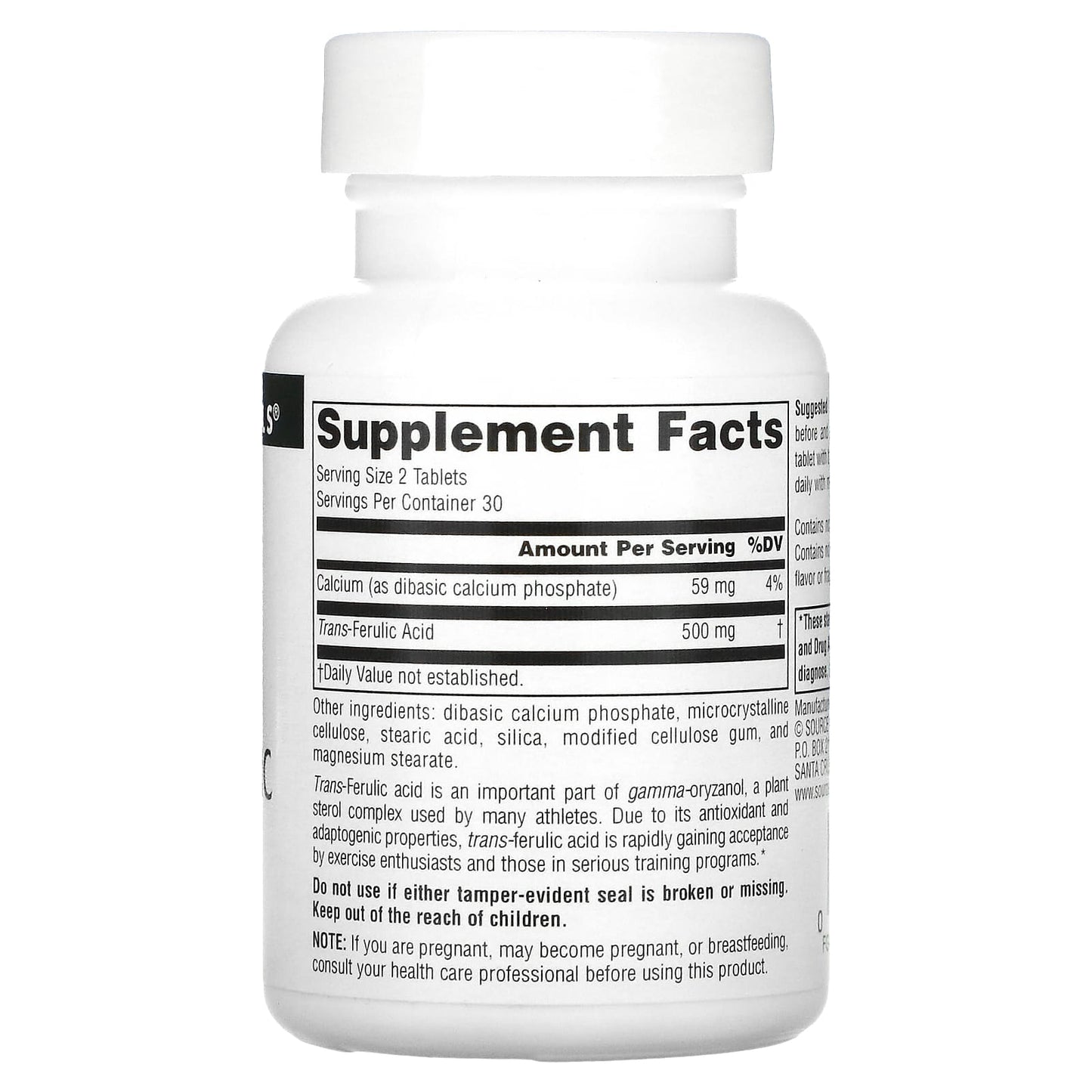 Source Naturals, Athletic Series, Trans-Ferulic Acid, 60 Tablets - Image 2