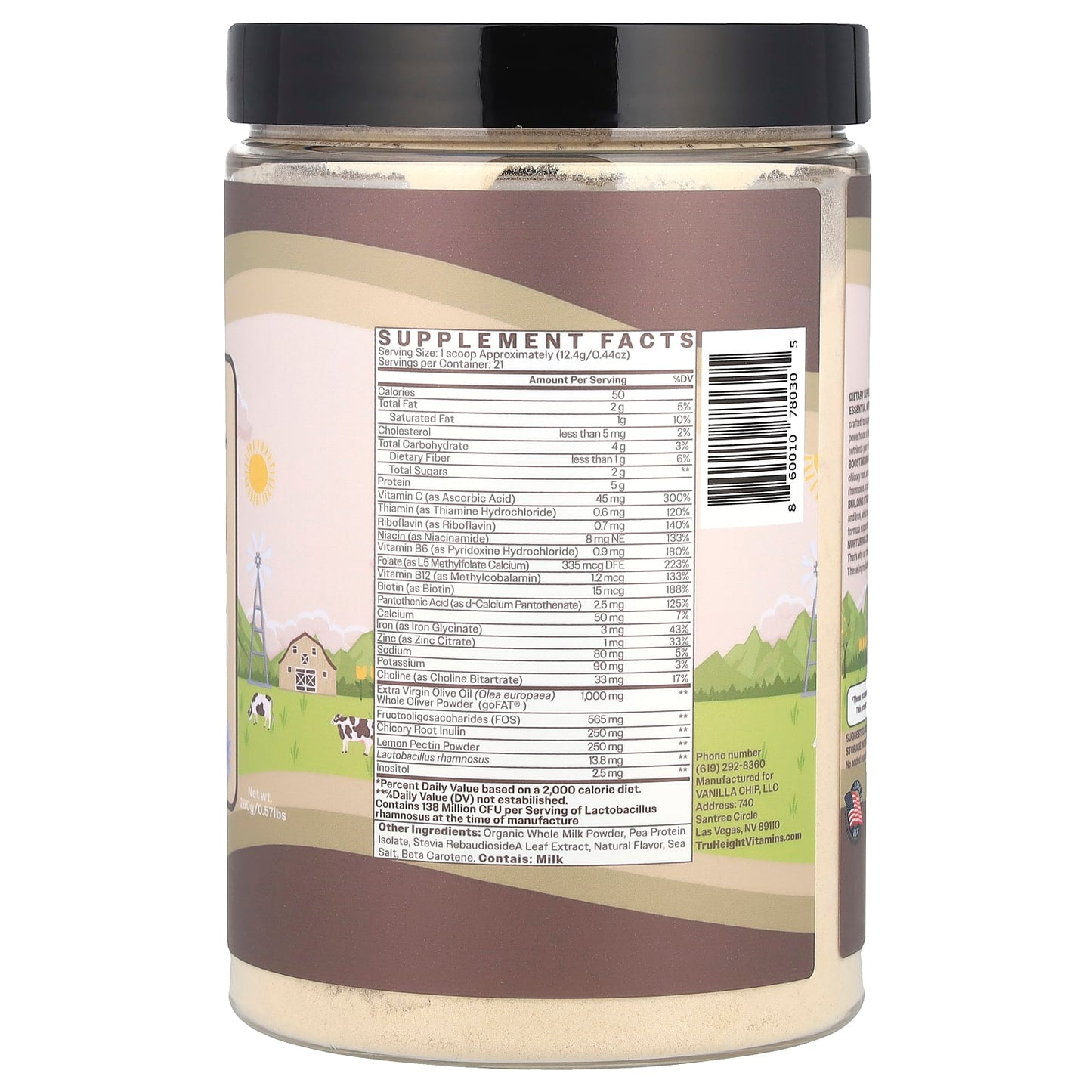 TruHeight, Advanced Toddler Formula+, For Ages 1-3, Vanilla, 0.57 lbs (260 g)