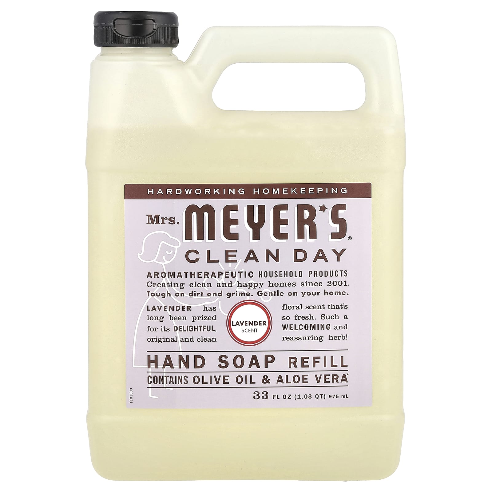 Mrs. Meyers Clean Day, Hand Soap Refill, Lavender, 33 fl oz (975 ml) - Image 1