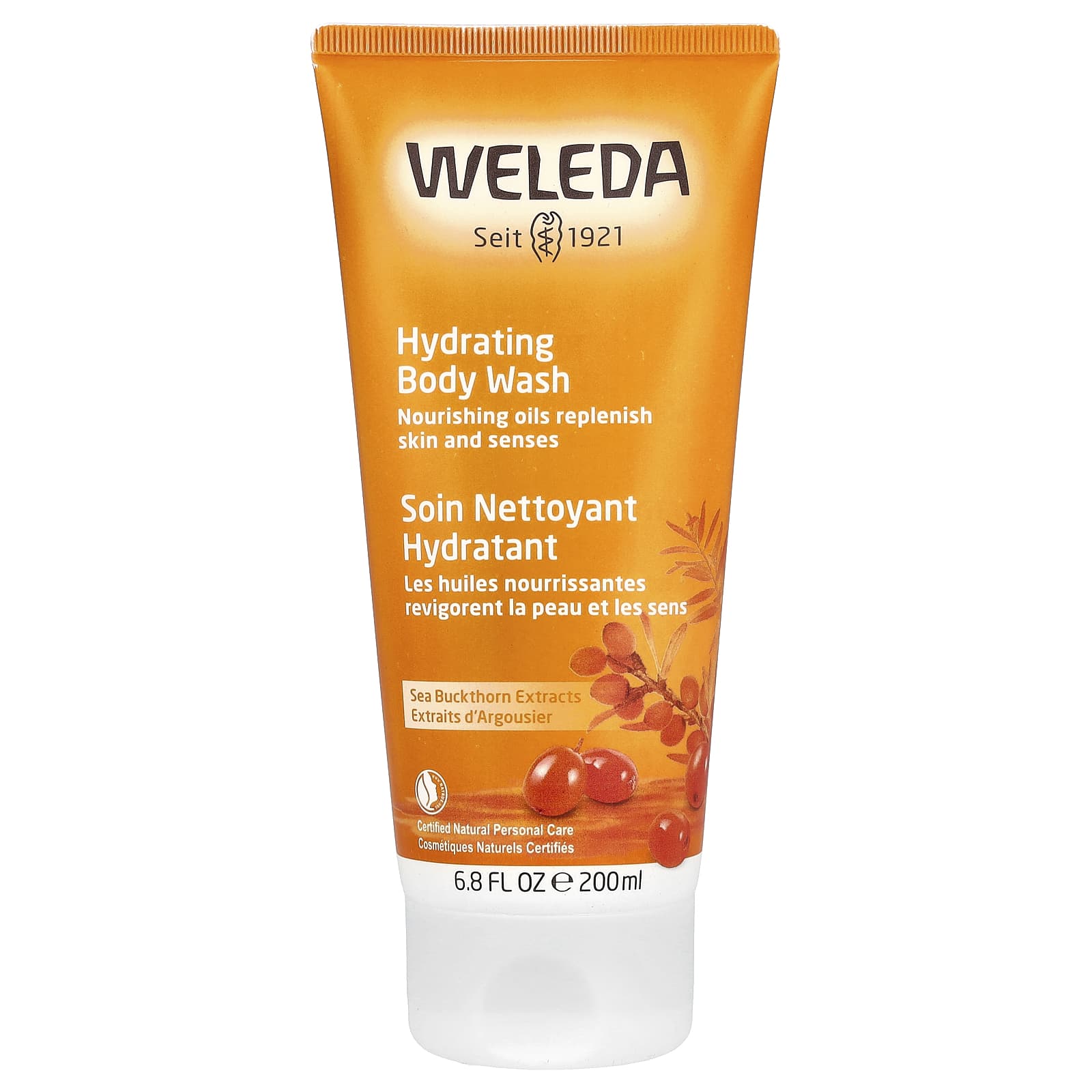 Weleda, Hydrating Body Wash, Sea Buckthorn Extracts, 6.8 fl oz (200 ml) - Image 1
