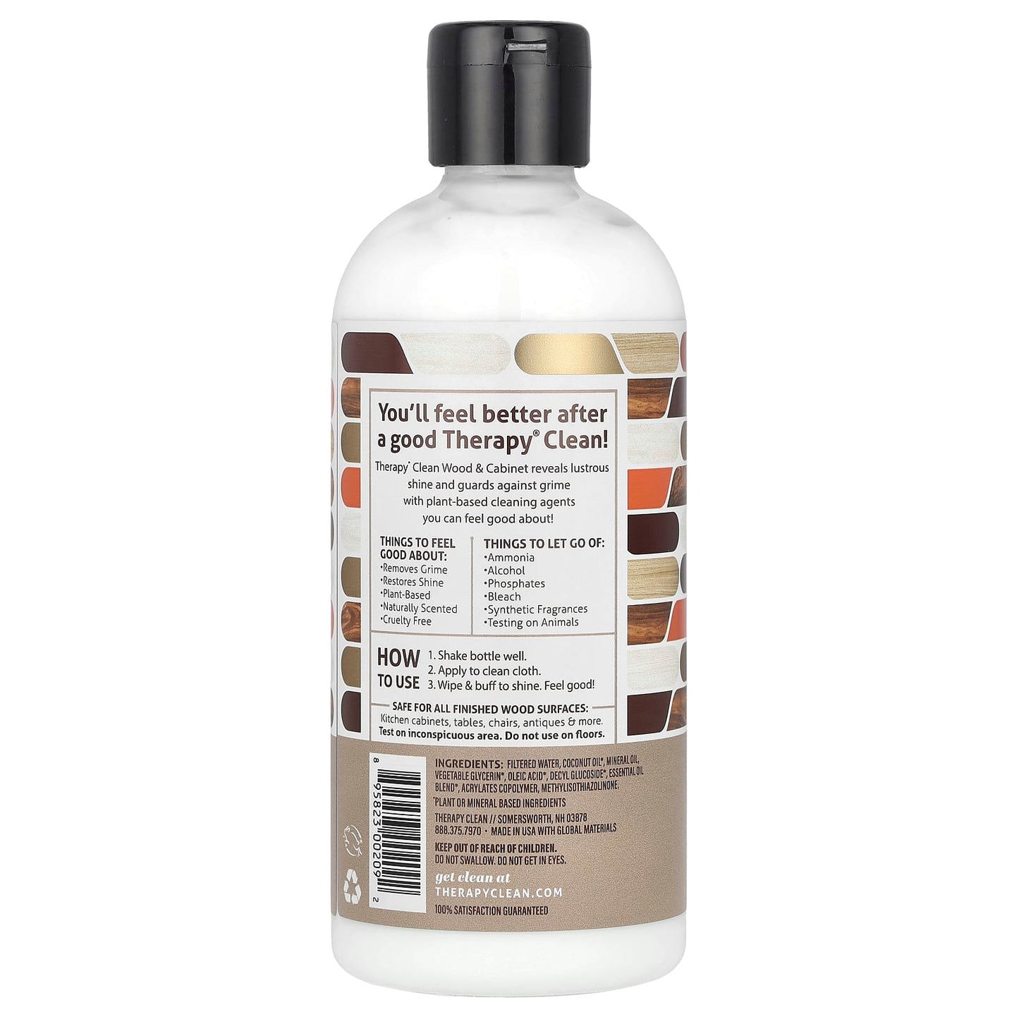 Therapy Clean, Wood & Cabinet, Cleaner & Polish with Essential Oils, 16 fl oz (473 ml) - Image 2