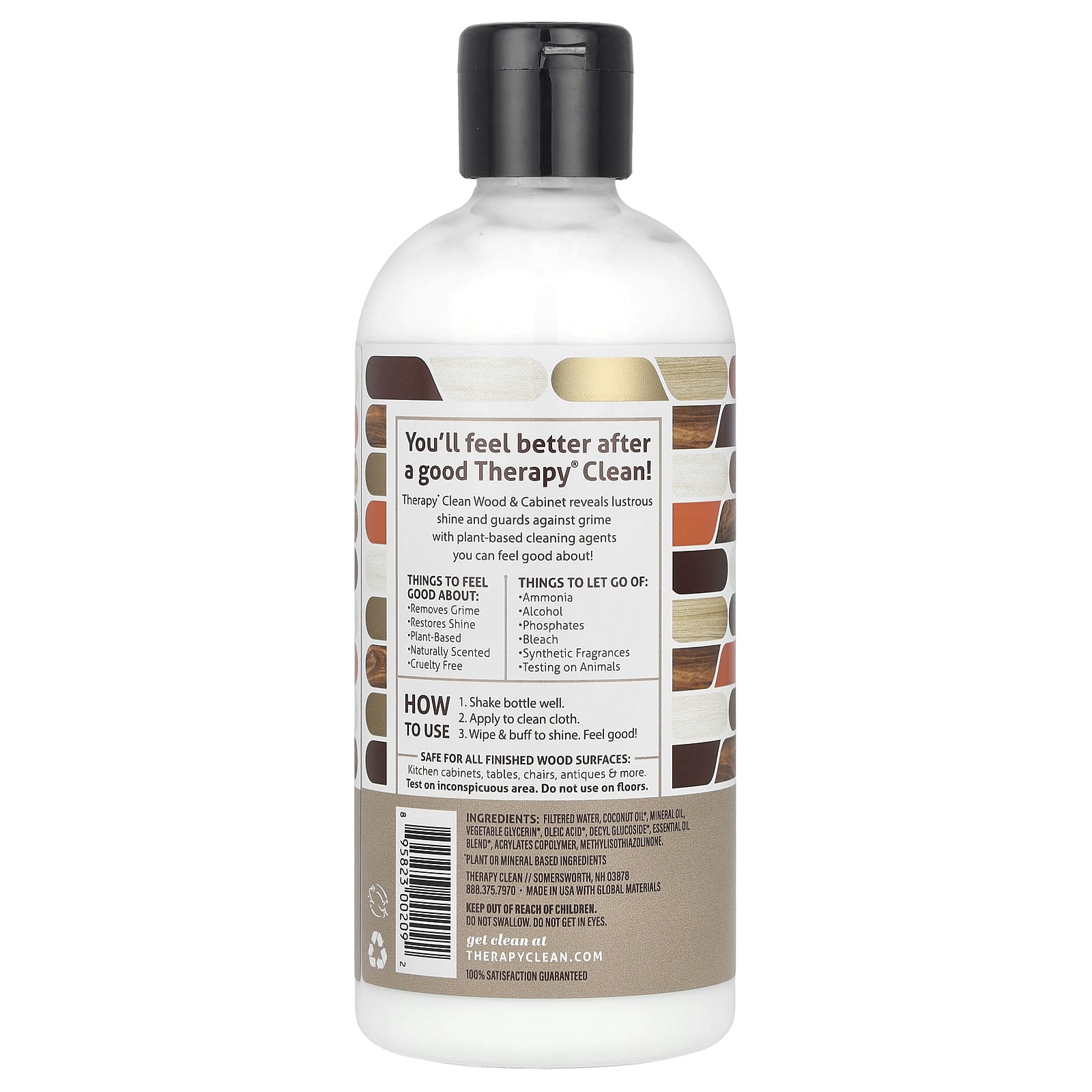Therapy Clean, Wood & Cabinet, Cleaner & Polish with Essential Oils, 16 fl oz (473 ml) - Image 2
