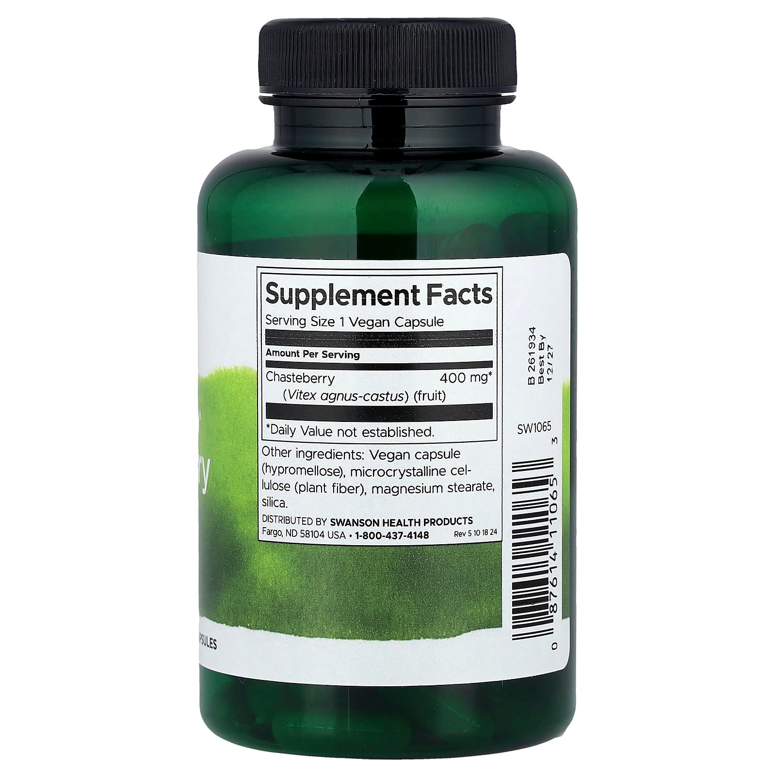 Swanson, Full Spectrum® Chasteberry Fruit, 400 mg, 120 Vegan Capsules