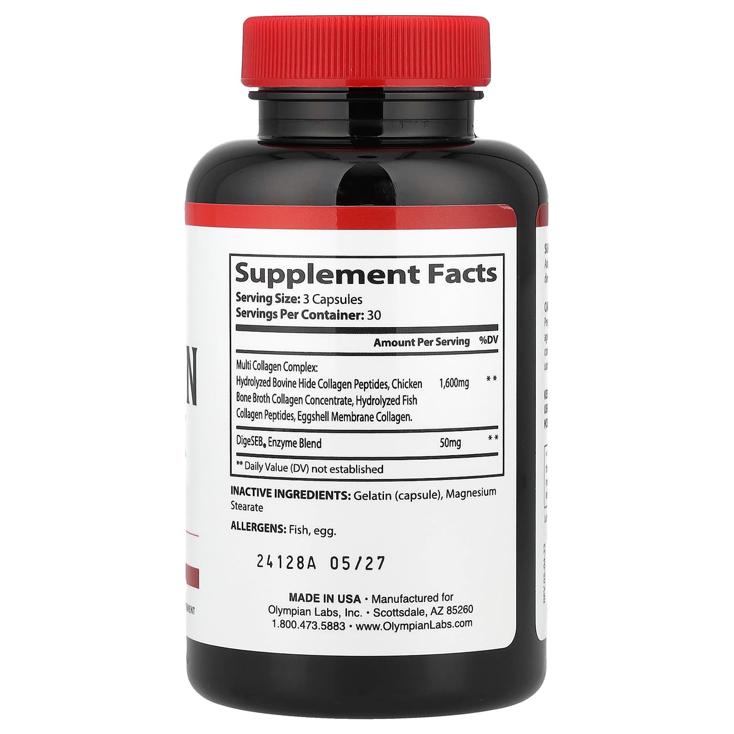 Olympian Labs, Collagen Complex Type I, II, III, V, X, 90 Capsules - Image 2