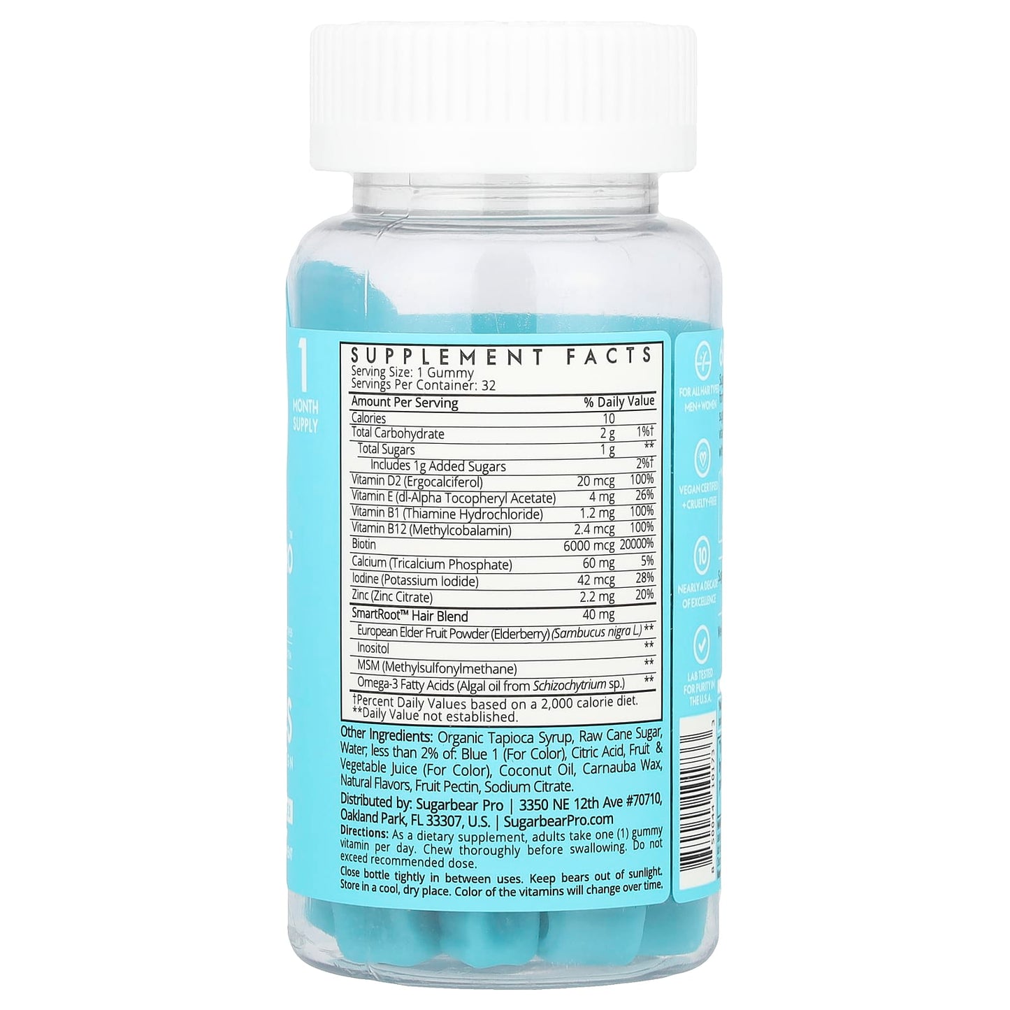 SugarbearPro, Hair Vitamins Gummies, 32 Gummies - Image 2
