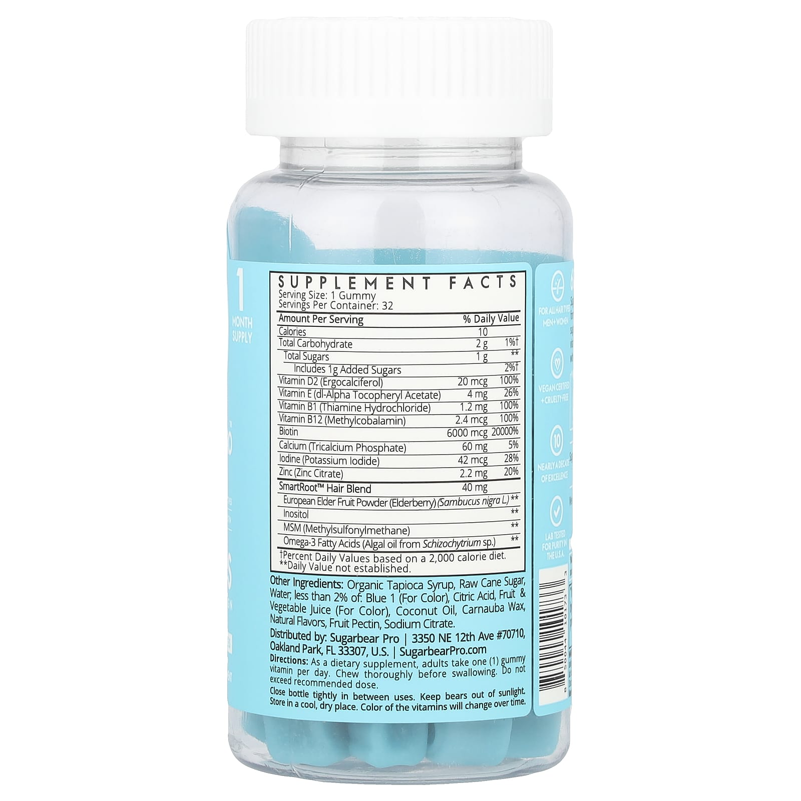 SugarbearPro, Hair Vitamins Gummies, 32 Gummies - Image 2