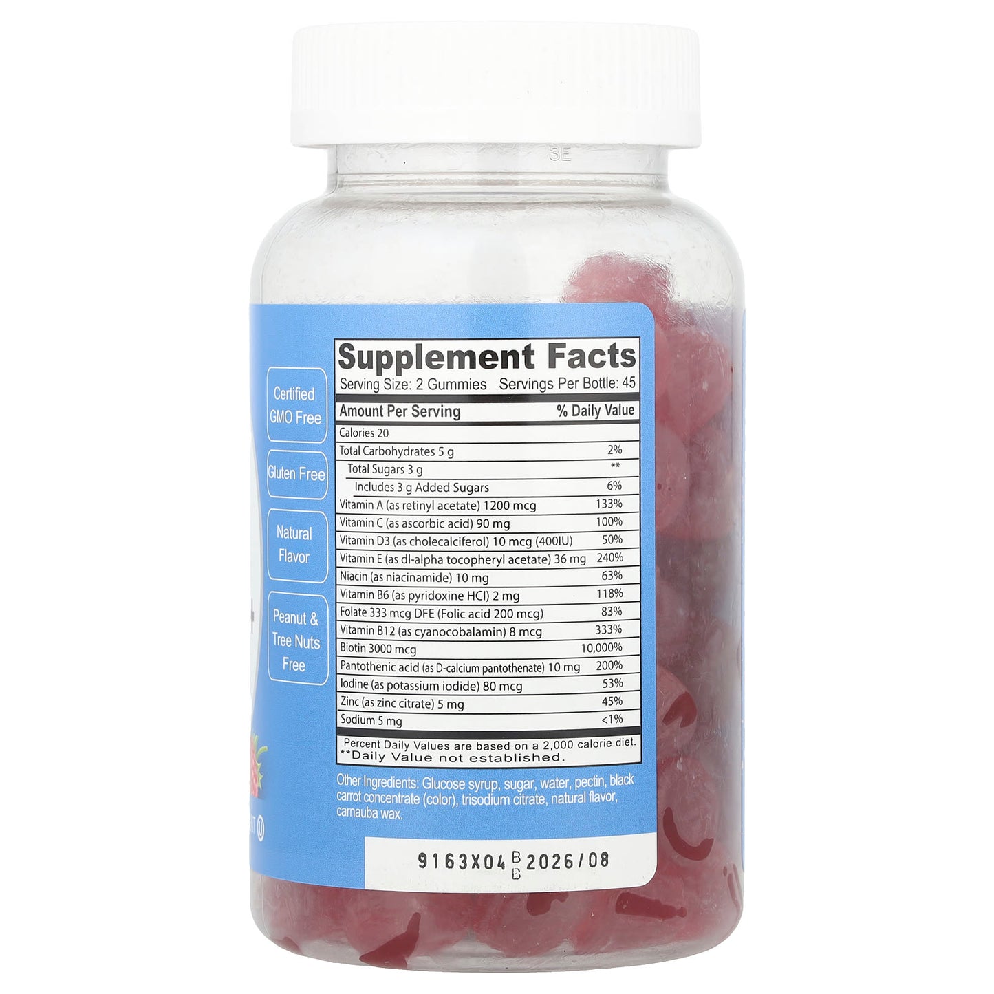 Doctor's Finest Teen Multivitamin+ Gummies, Raspberry, 90 Count - Image 2