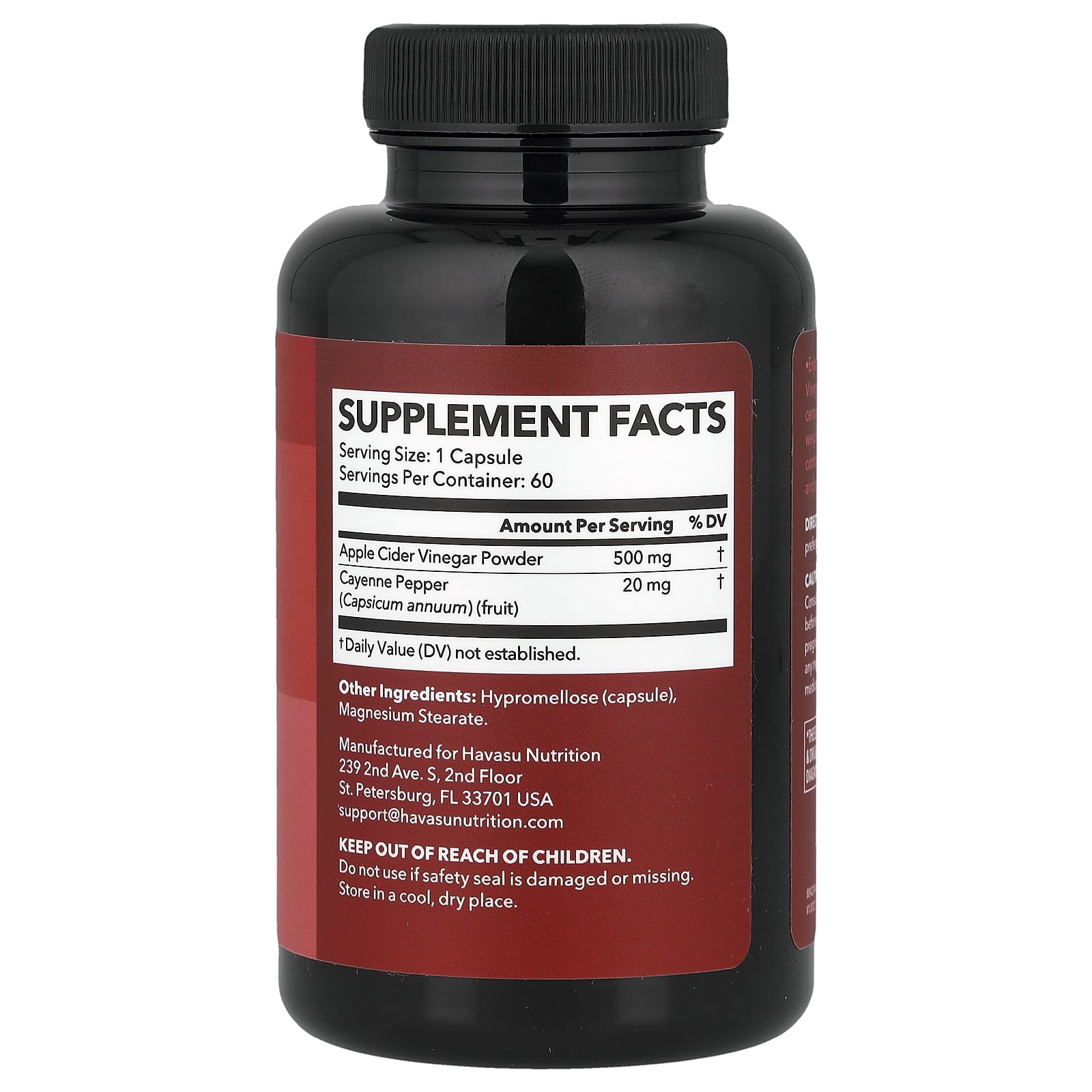 Havasu Apple Cider Vinegar Weight Management Supplement 60 Capsules - Image 2