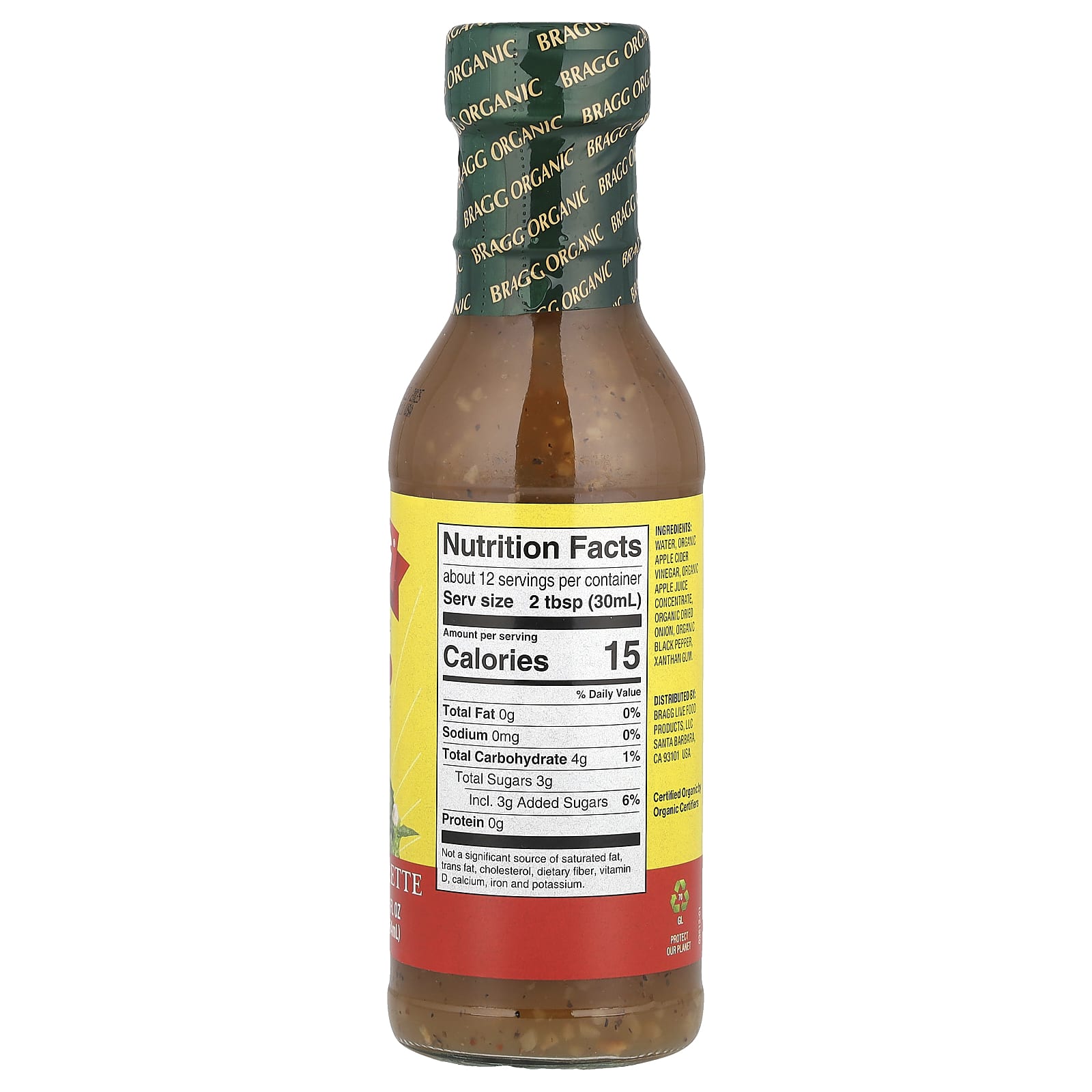 Organic Apple Cider Vinegar Dressing & Marinade by Bragg, 12 fl oz - Image 2