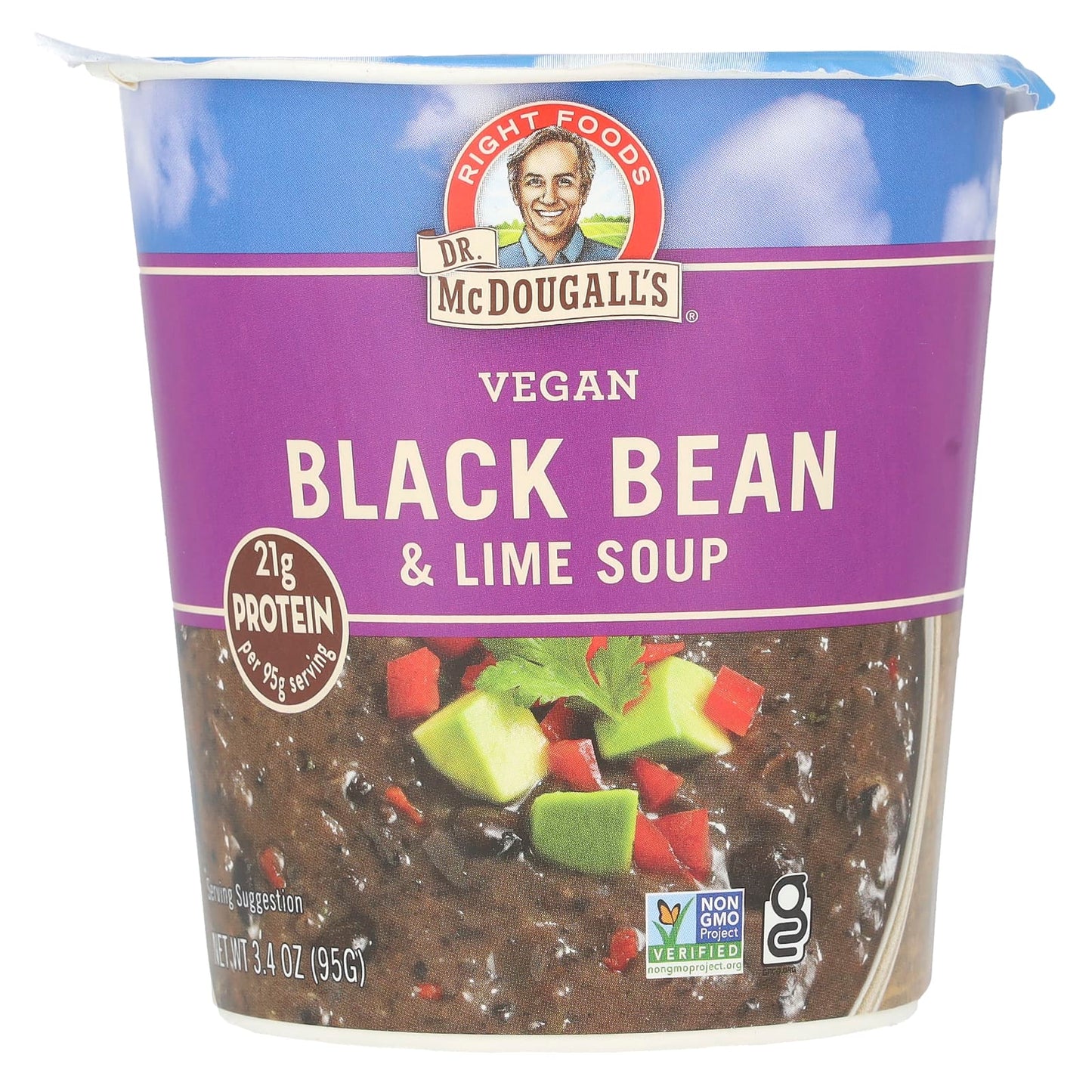 <span>Dr. McDougall's Vegan Black Bean & Lime Soup, 3.4 oz (95g)</span> - Image 1