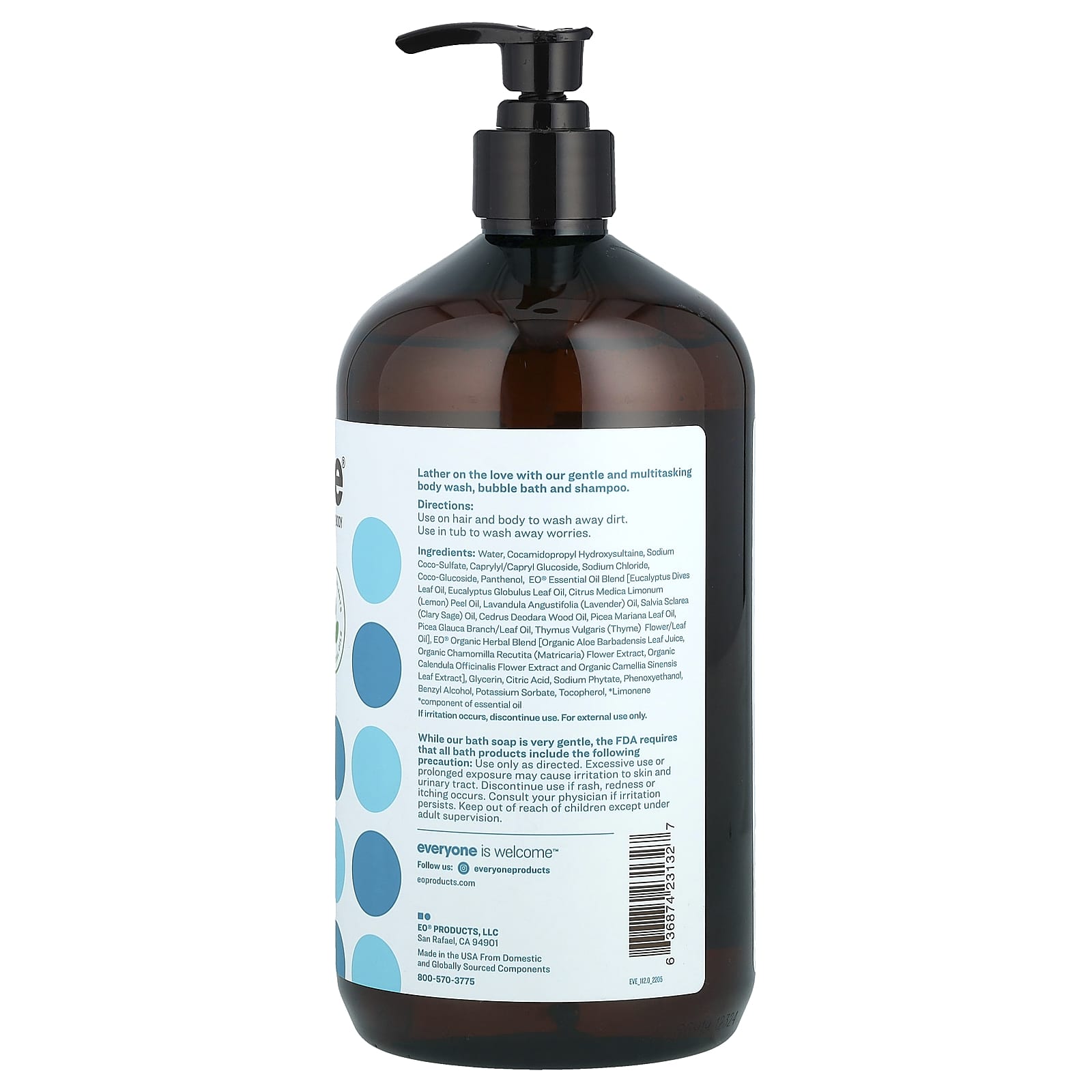 Everyone 3-in-1 Soap, Body Wash, Bubble Bath, Shampoo with Pacific Eucalyptus - Image 2