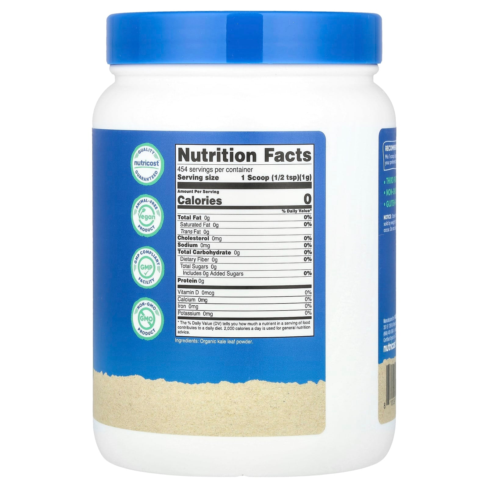 Nutricost, Organic Kale Powder, Unflavored, 16.2 oz (454 g) - Image 2