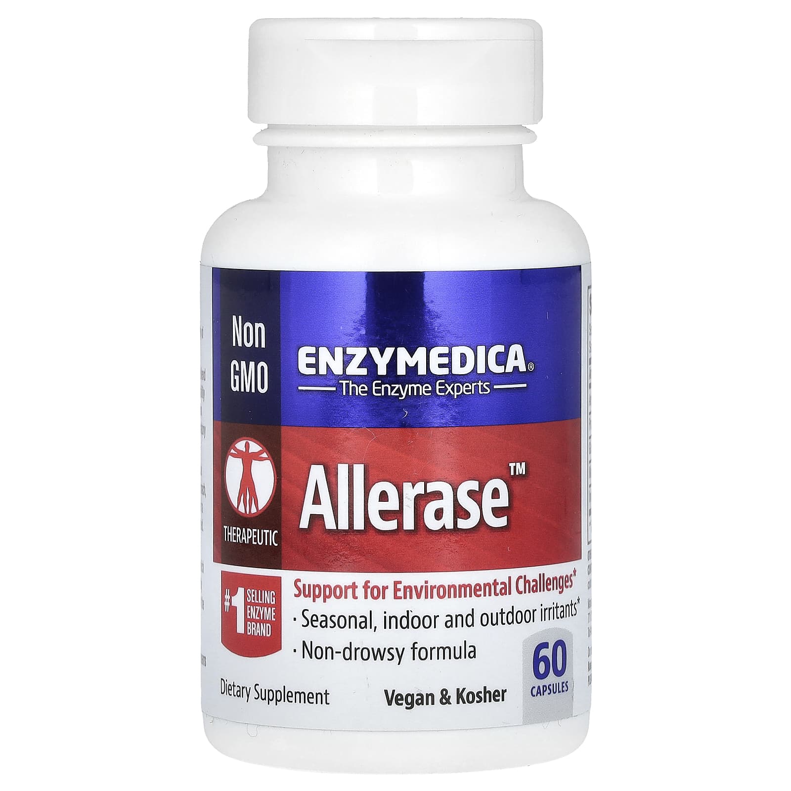 Enzymedica Allerase, 60 Capsules, Non-GMO Enzyme Supplement - Image 1