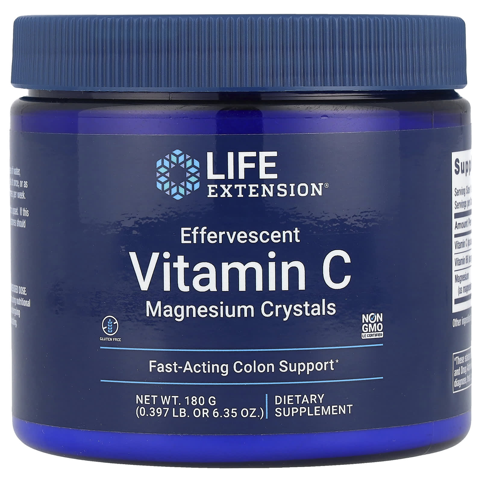Life Extension, Effervescent Vitamin C, Magnesium Crystals, 6.35 oz (180 g) - Image 1