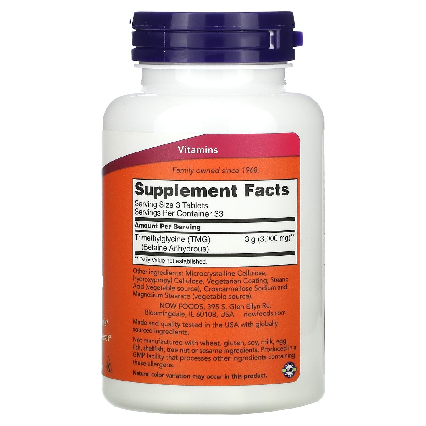 NOW Foods, TMG, 1,000 mg, 100 Tablets - Image 2
