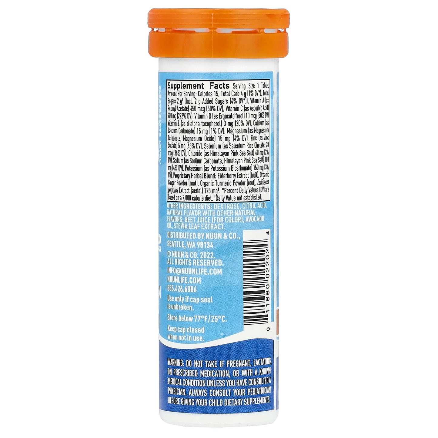 Nuun, Hydration, Immunity, Blueberry Tangerine, 10 Effervescent Tablets - Image 2