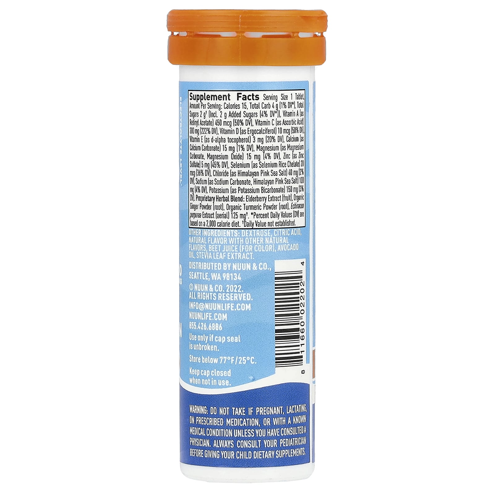 Nuun, Hydration, Immunity, Blueberry Tangerine, 10 Effervescent Tablets - Image 2