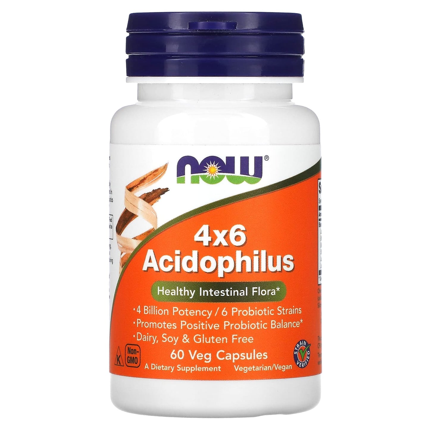 NOW Foods, 4x6 Acidophilus, 60 Veg Capsules - Image 1