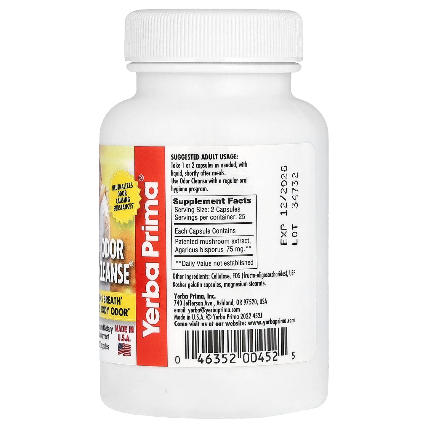 Yerba Prima, Odor Cleanse, 50 Capsules (75 mg per Capsule) - Image 2