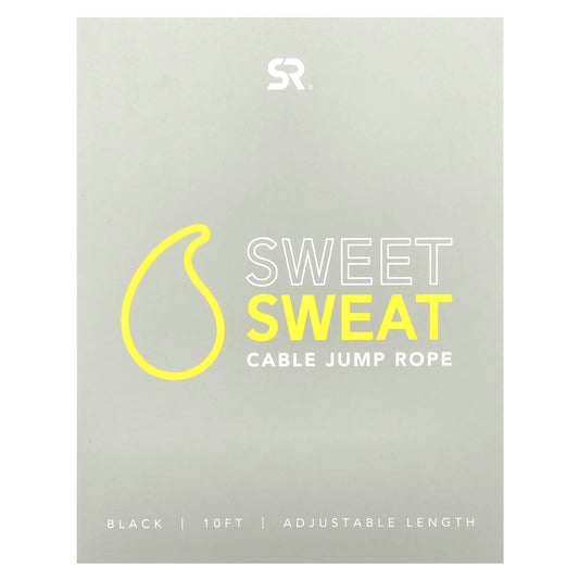 Sports Research, Sweet Sweat, Cable Jump Rope, Black, 1 Jump Rope - Image 1