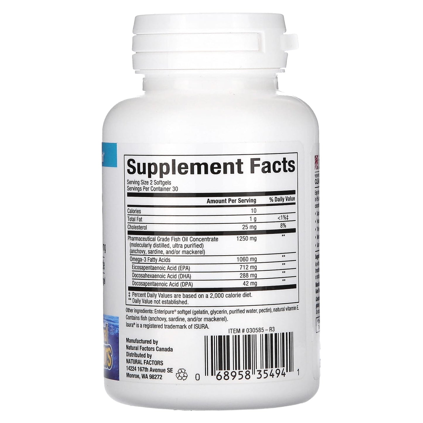 Natural Factors, RxOmega-3 Mini-Gels, 1,060 mg , 60 Softgels (530 mg per Softgel)